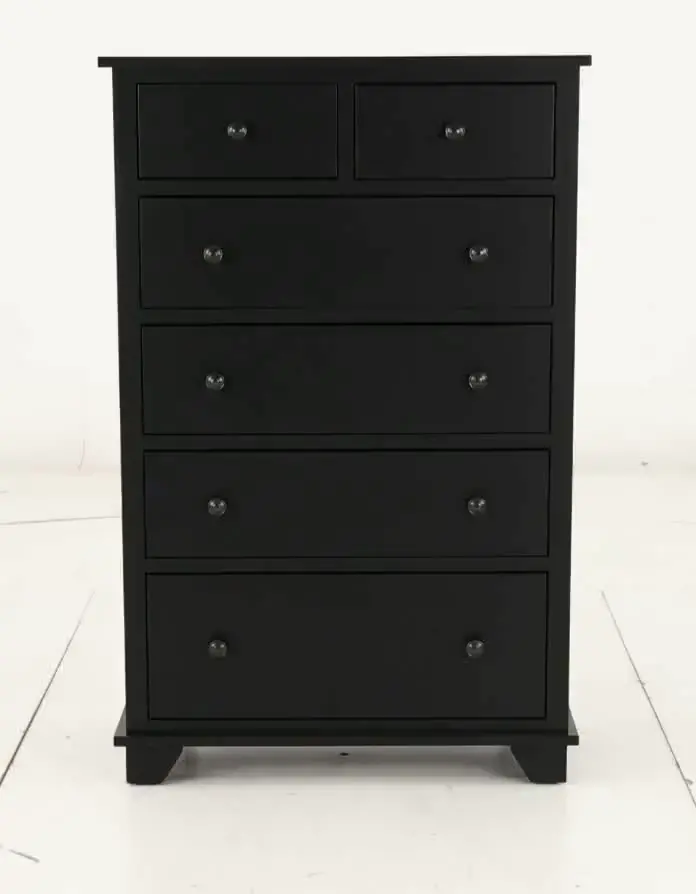 Portland Raven Black 6-Drawer Chest-9