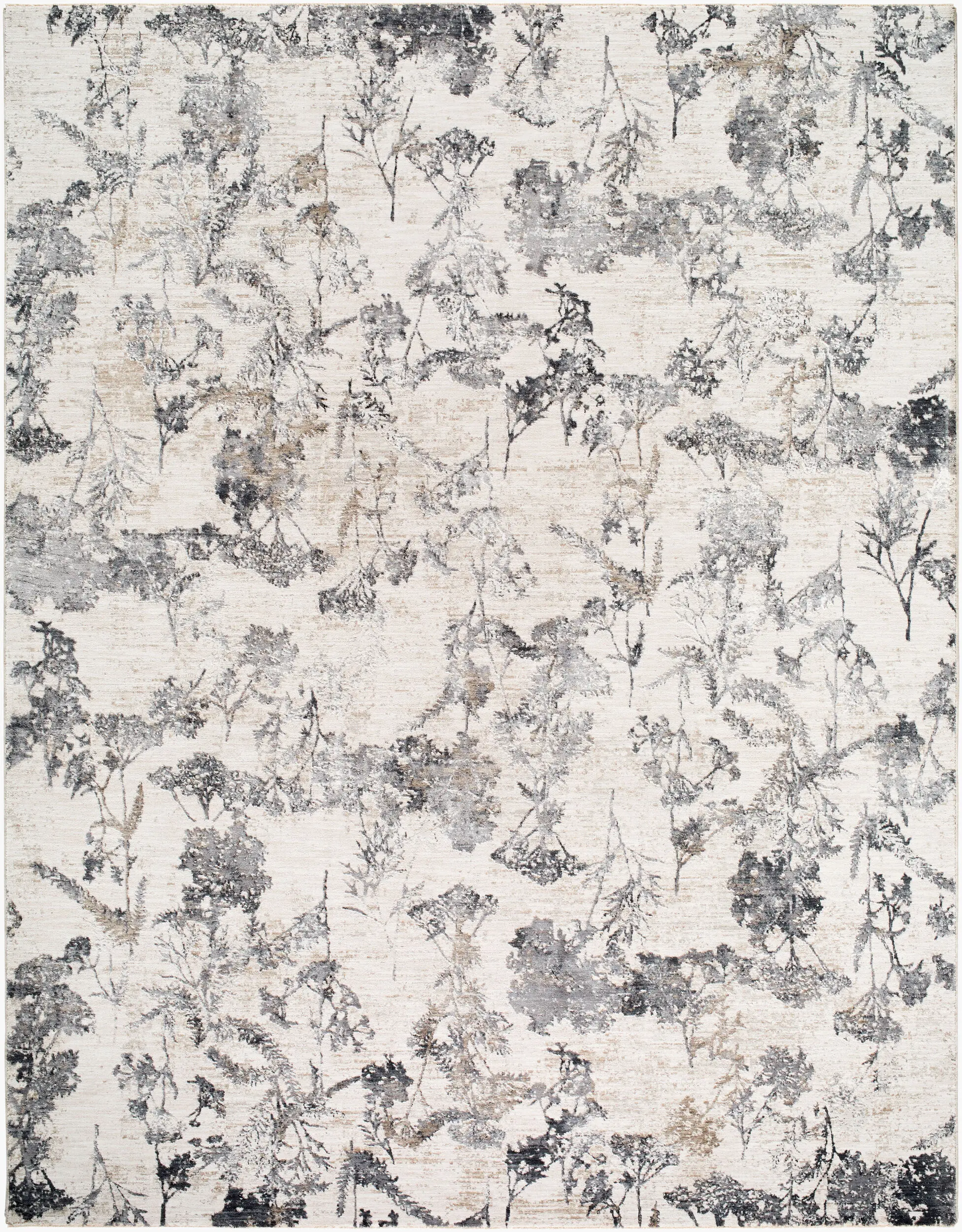 GKK2301-710102 Gakko 8 x 10 Beige and Gray Floral Area Rug-1