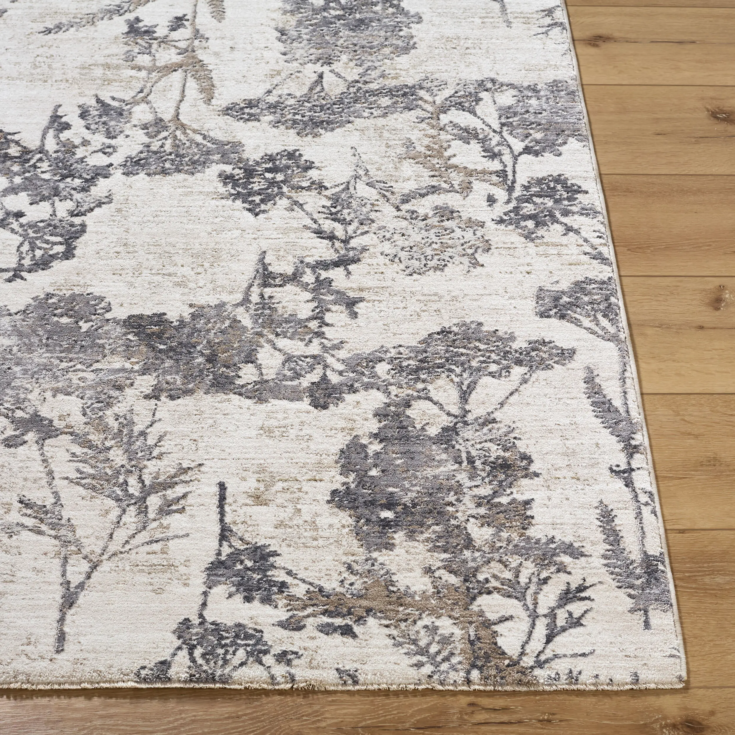 GKK2301-710102 Gakko 8 x 10 Beige and Gray Floral Area Rug-3