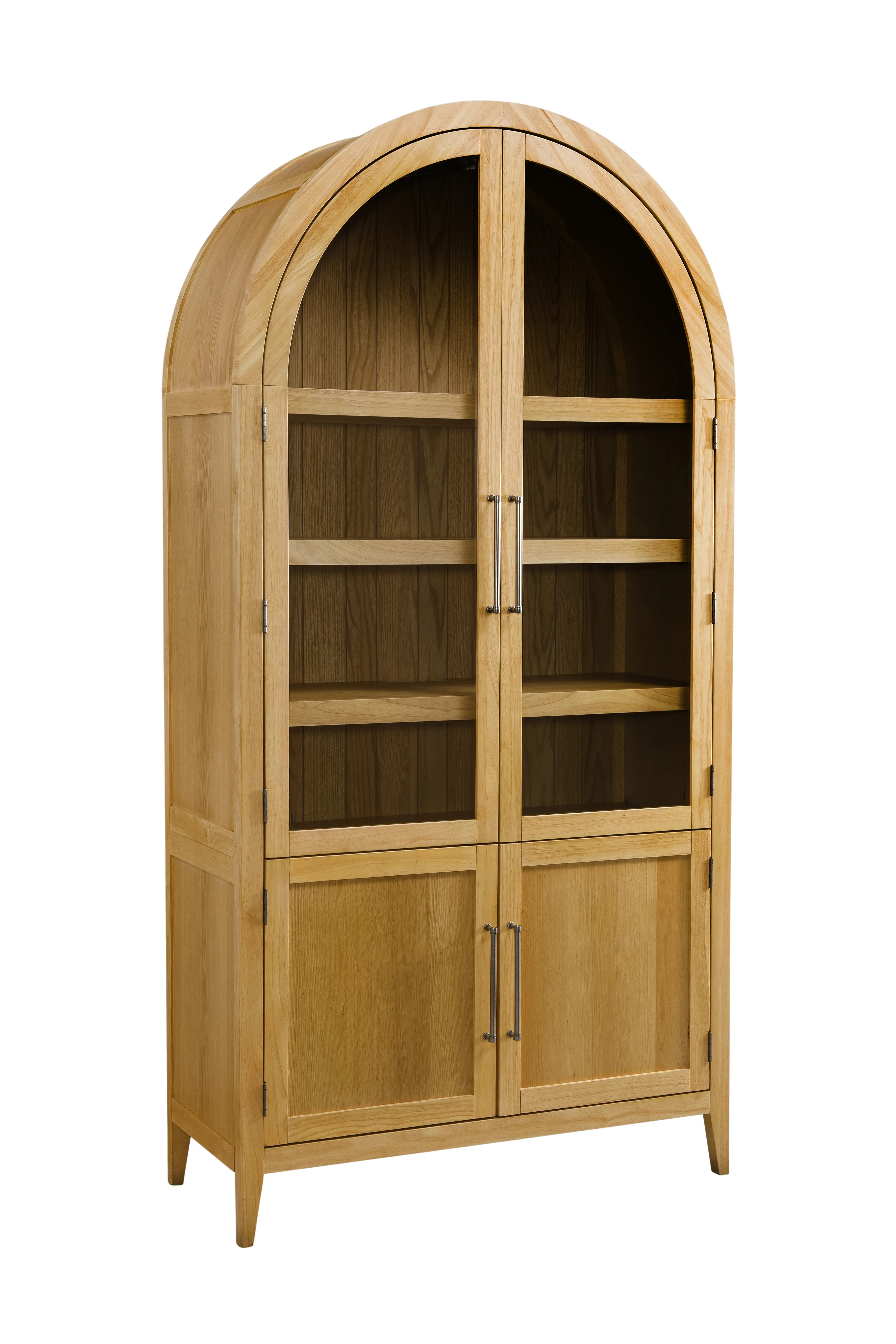 Flynn Blonde Oak Arched Cabinet-1