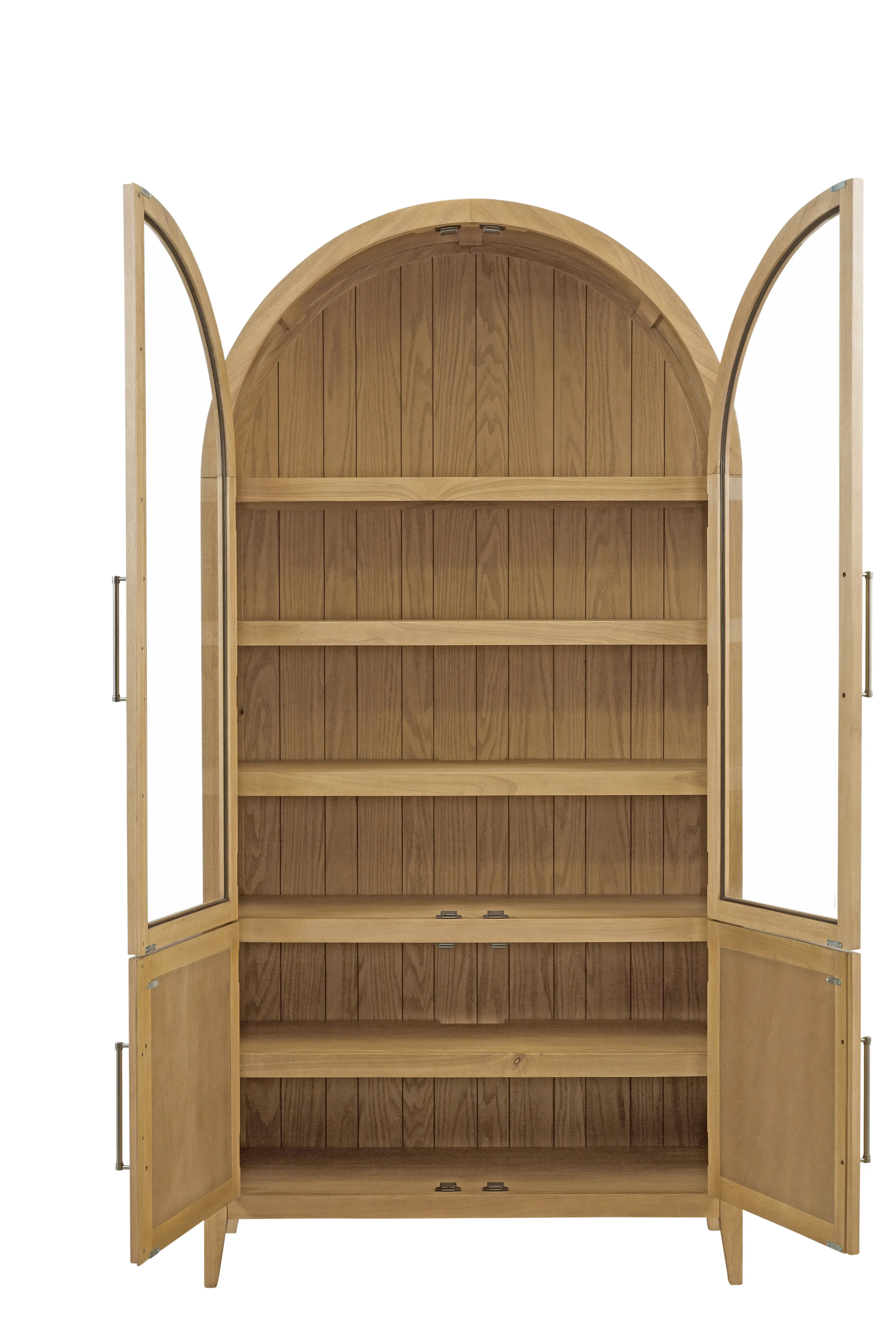 Flynn Blonde Oak Arched Cabinet-2
