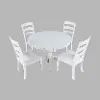 Westport White Round 5-Piece Dining Set with Extendable Table