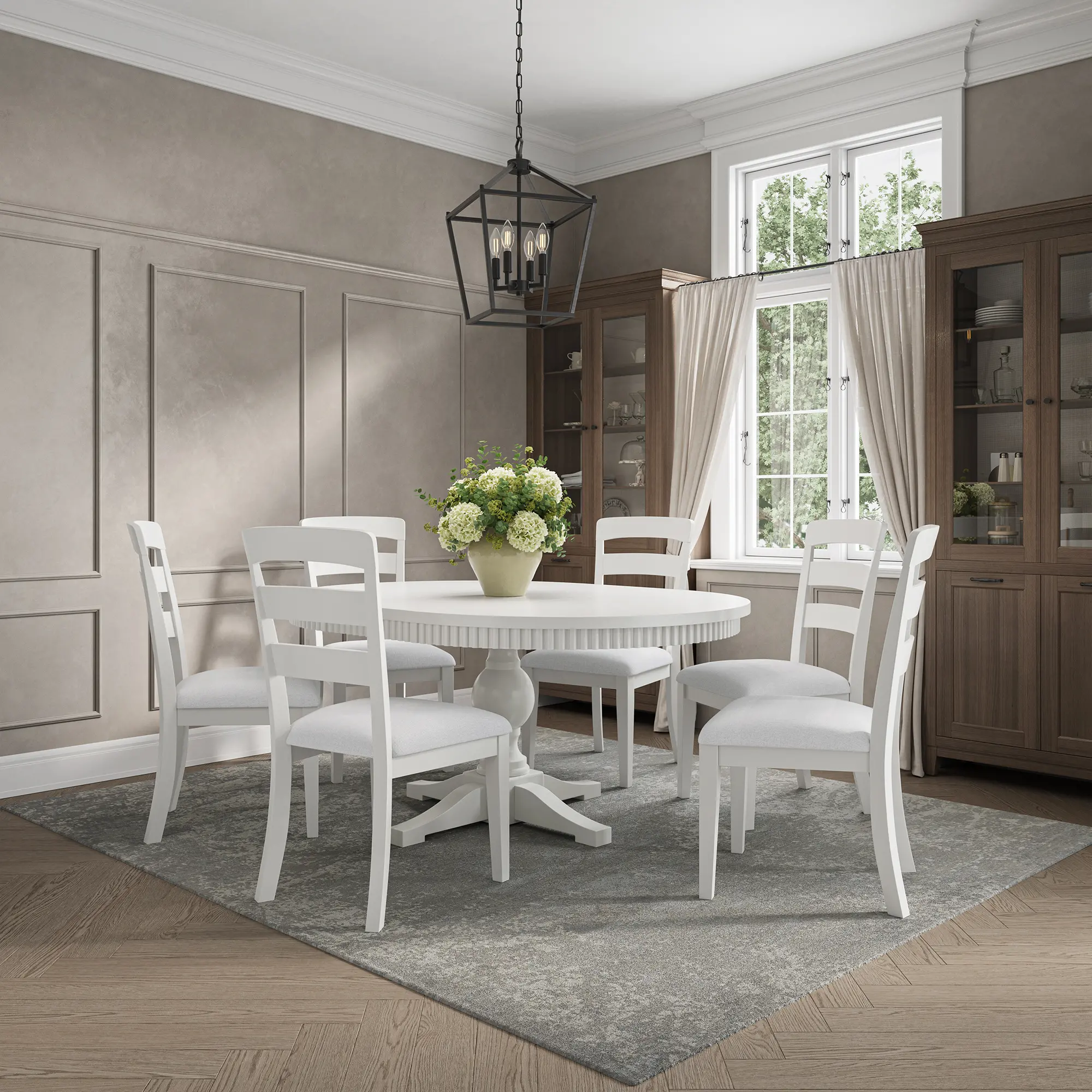 Westport White Round Extendable Table-2