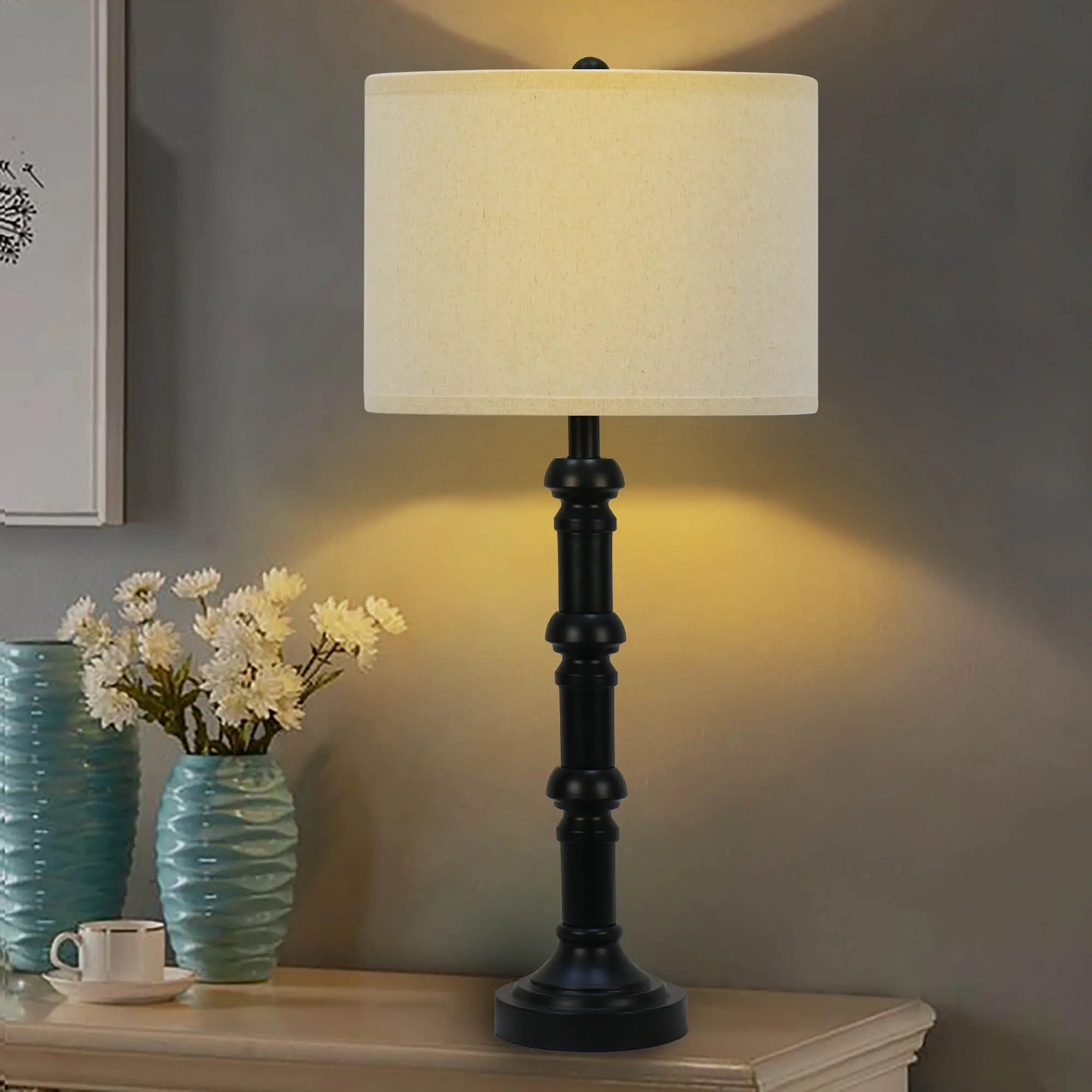 30.75 Metal Black Table Lamp-2