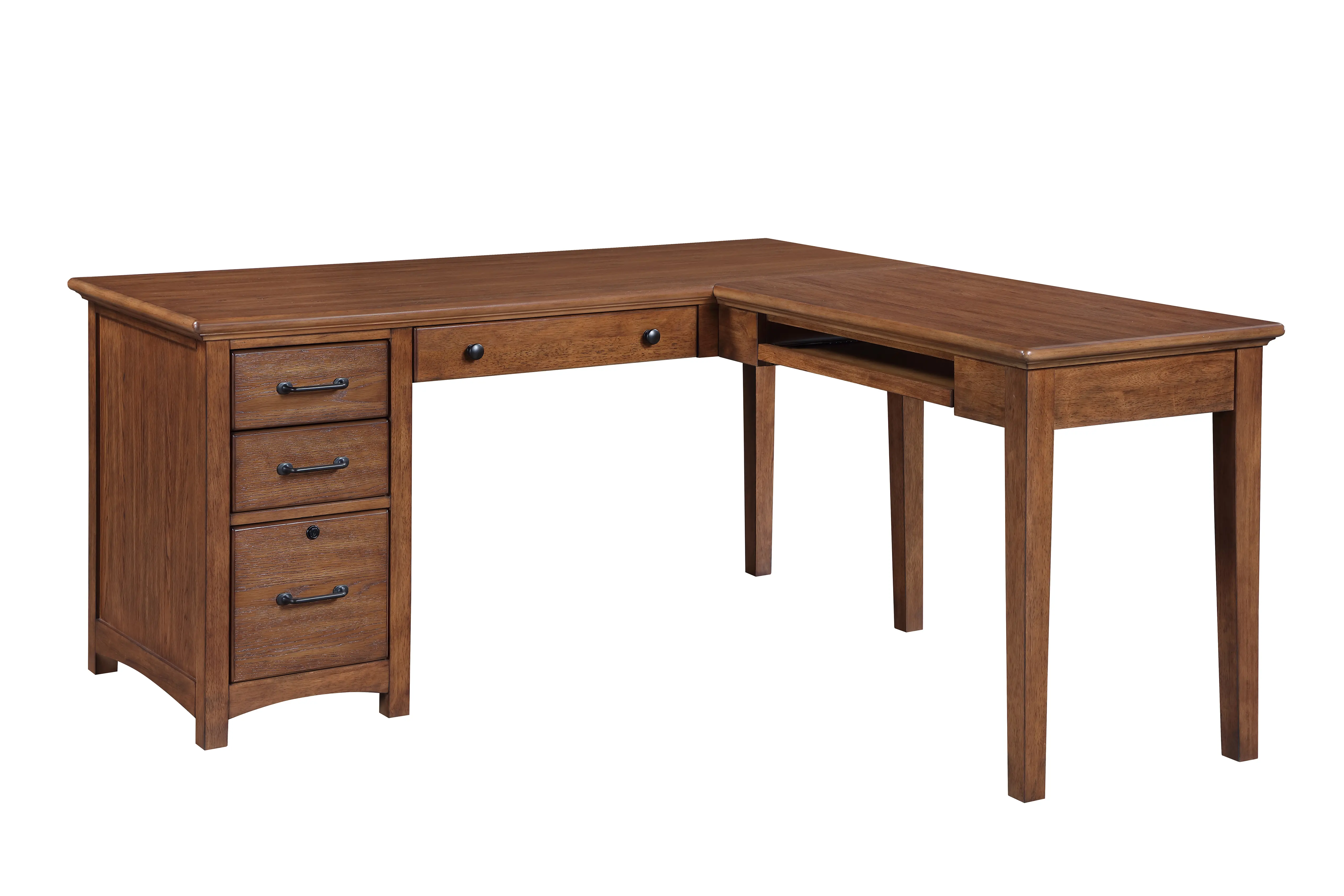Addison Cherry Oak L-Shaped Desk-1