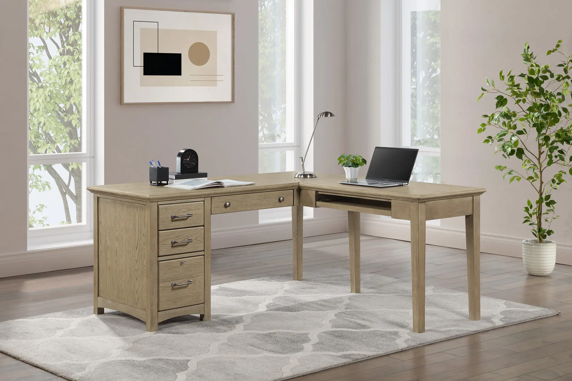 Addison Taupe L-Shaped Desk-1
