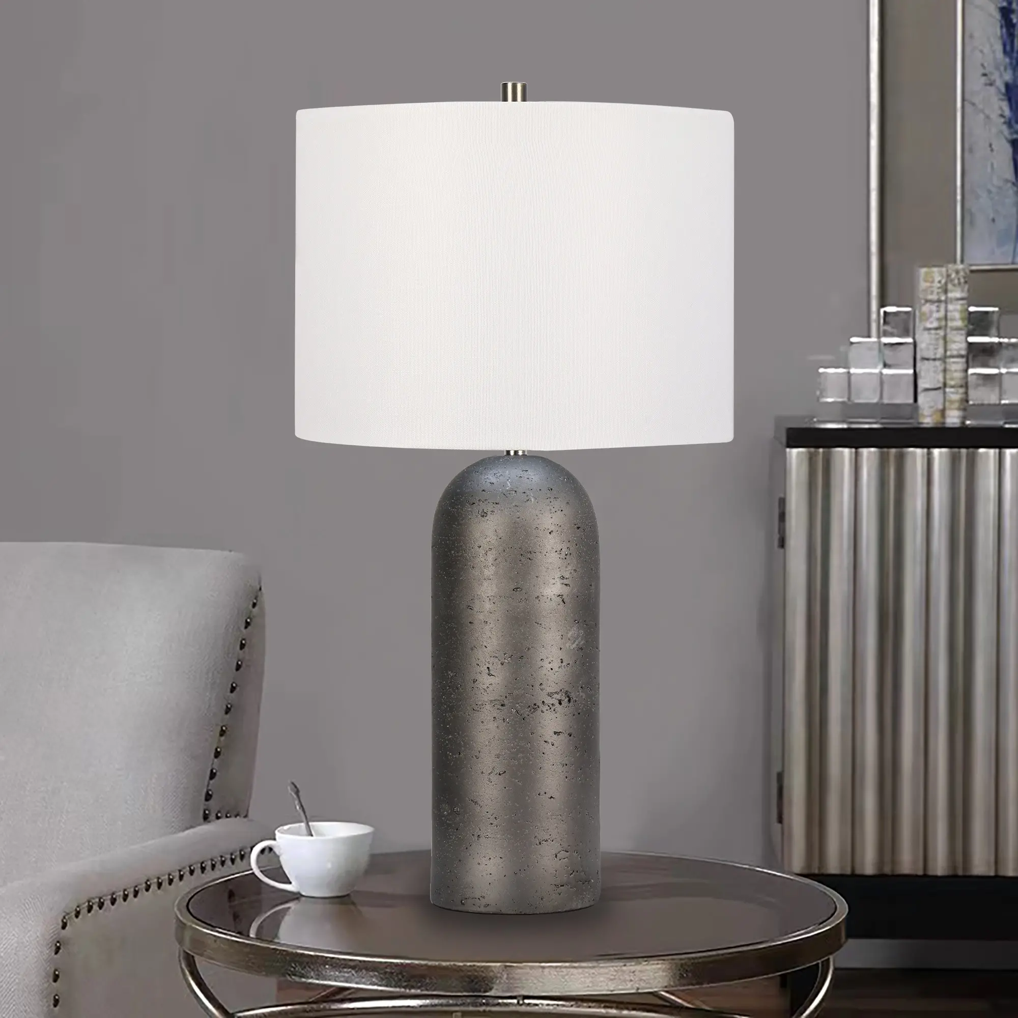 25 Stone Gray Table Lamp-2