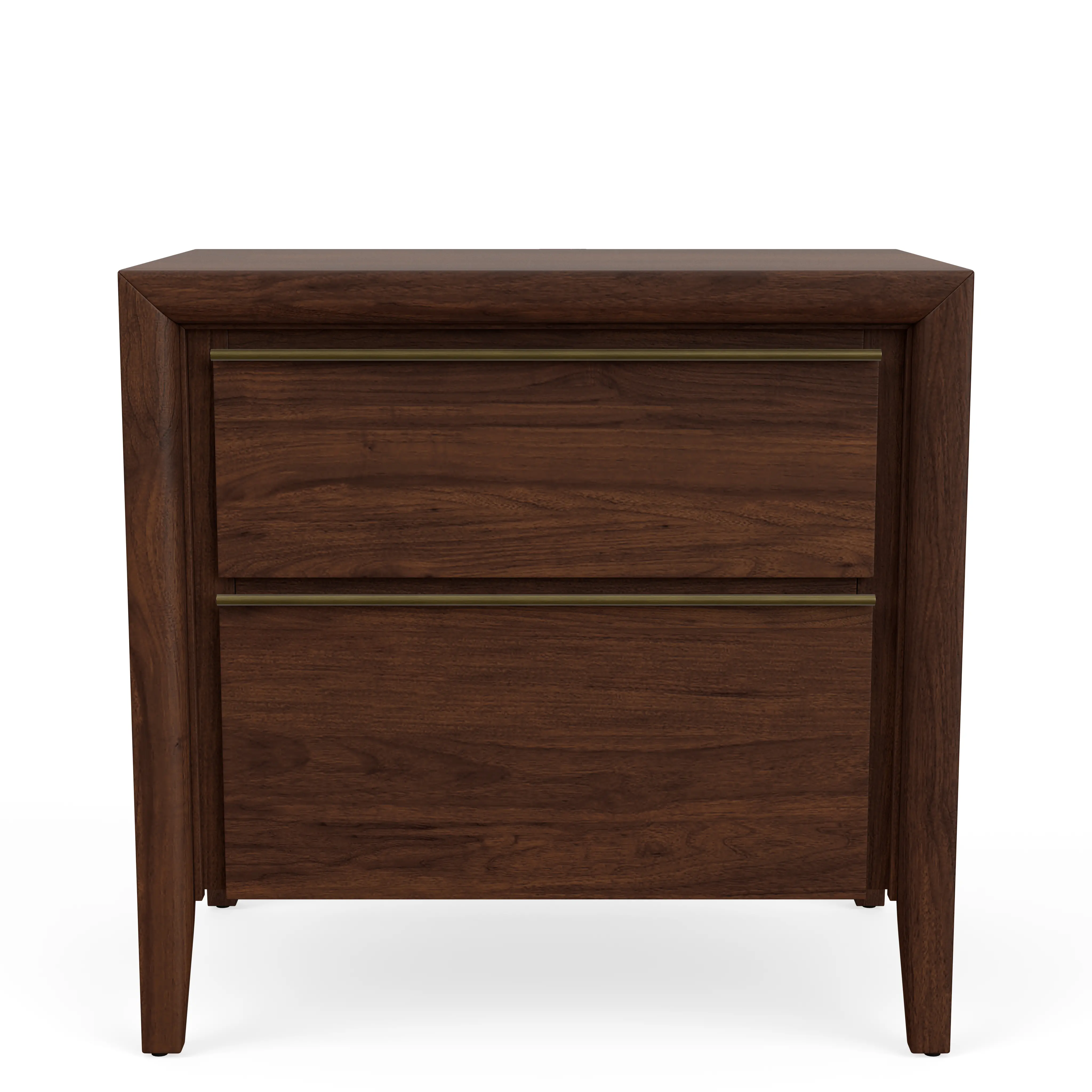 Brenner Smoked Walnut 2-Drawer USB Nightstand-2