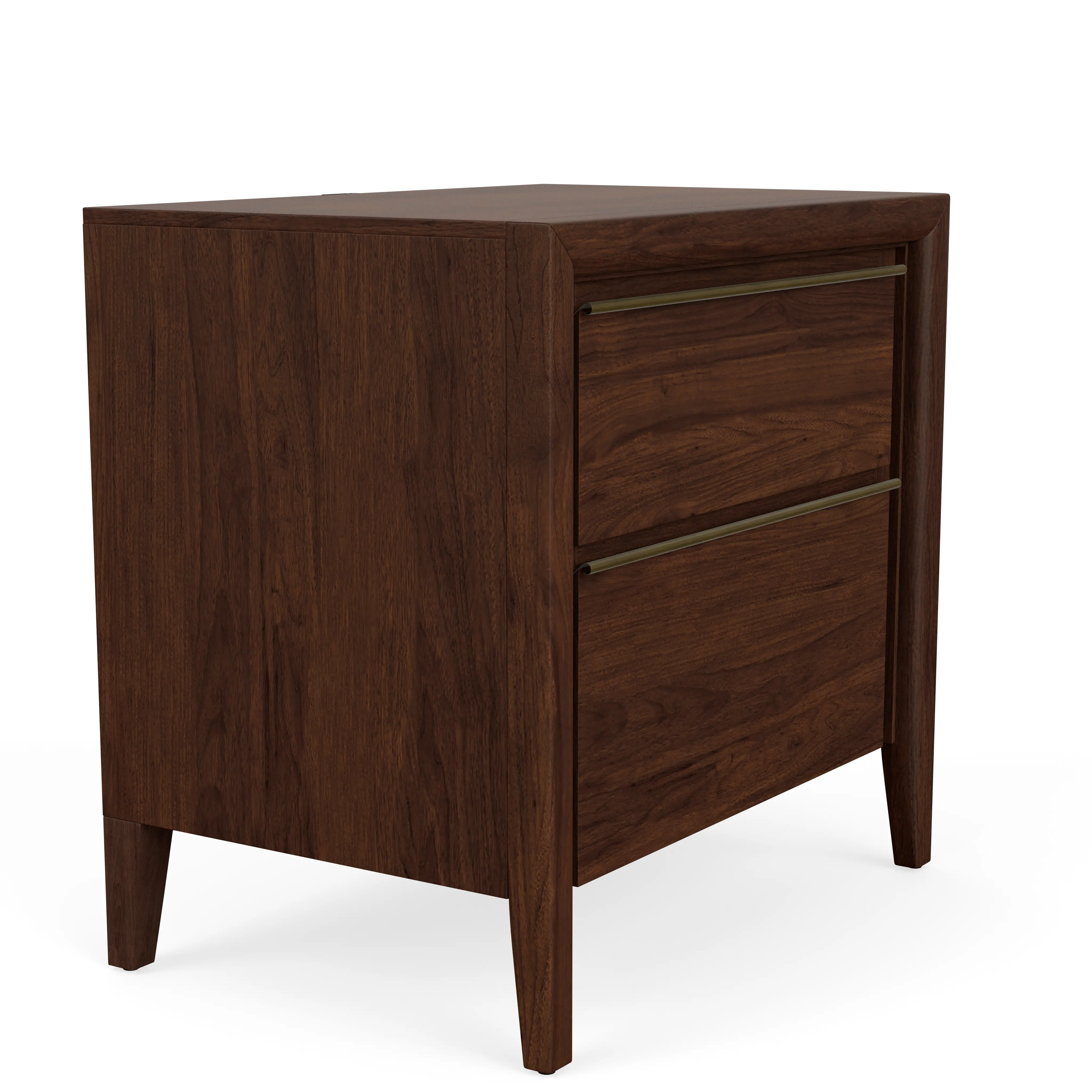 Brenner Smoked Walnut 2-Drawer USB Nightstand-3