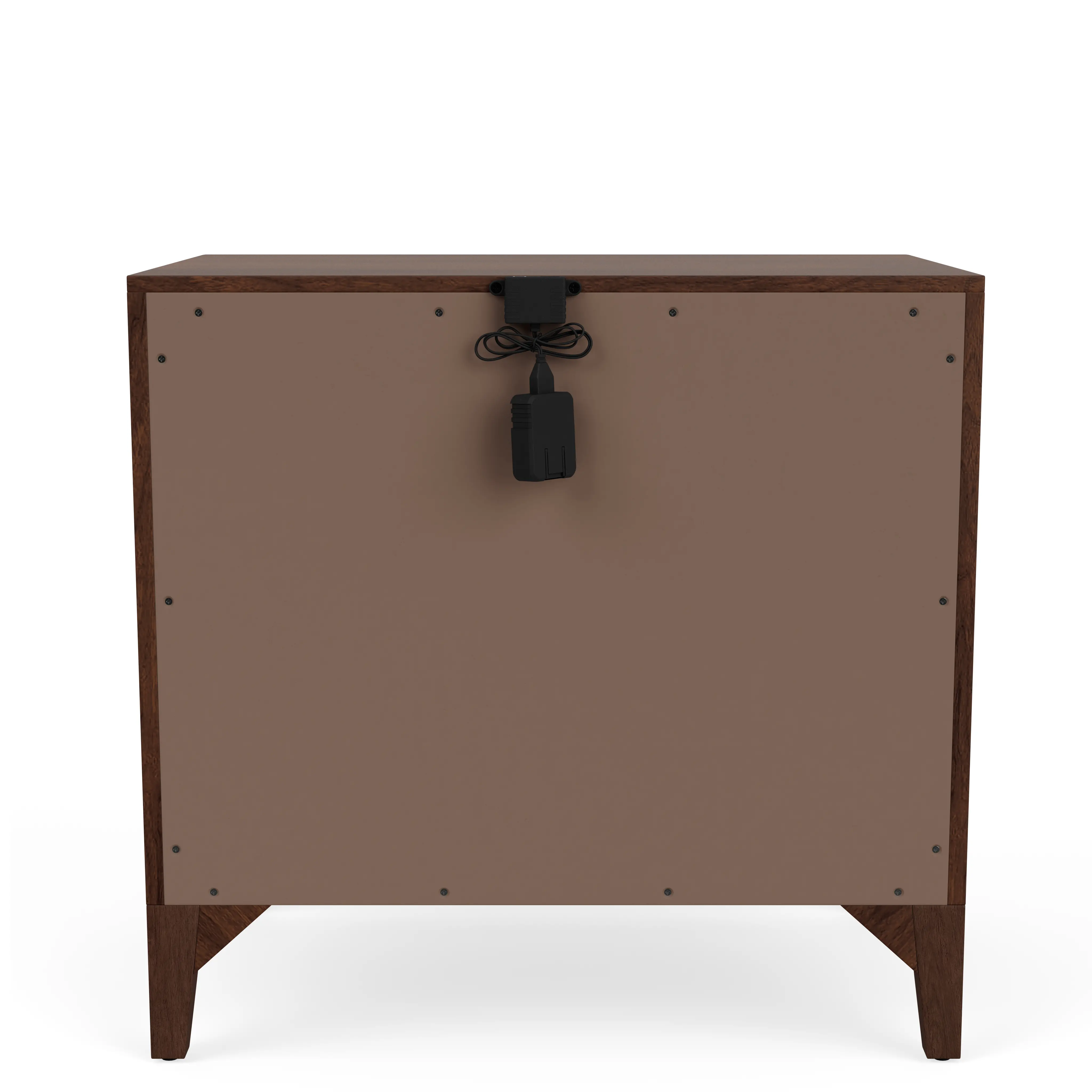 Brenner Smoked Walnut 2-Drawer USB Nightstand-5