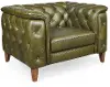 Laurel Olive Green Italian Leather Oversized Chair