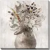 Fall Arring Gray and Taupe Canvas Art