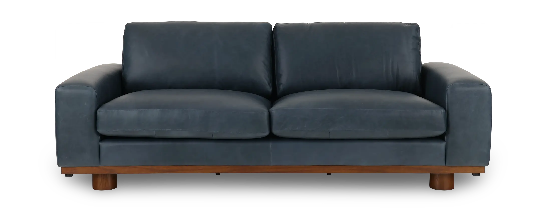 Astaire Vintage Blue Italian Leather Sofa-1