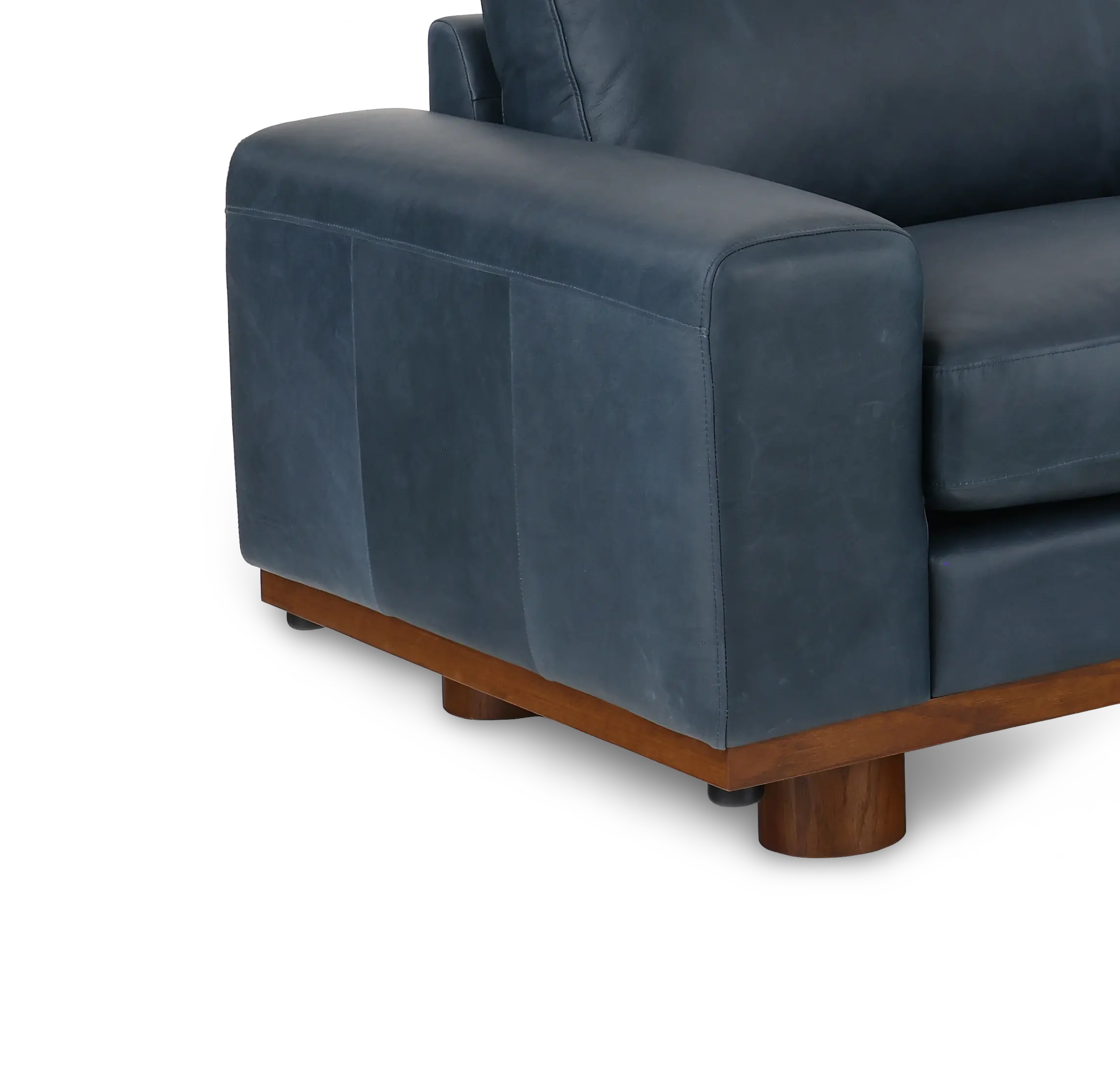 Astaire Vintage Blue Italian Leather Sofa-7