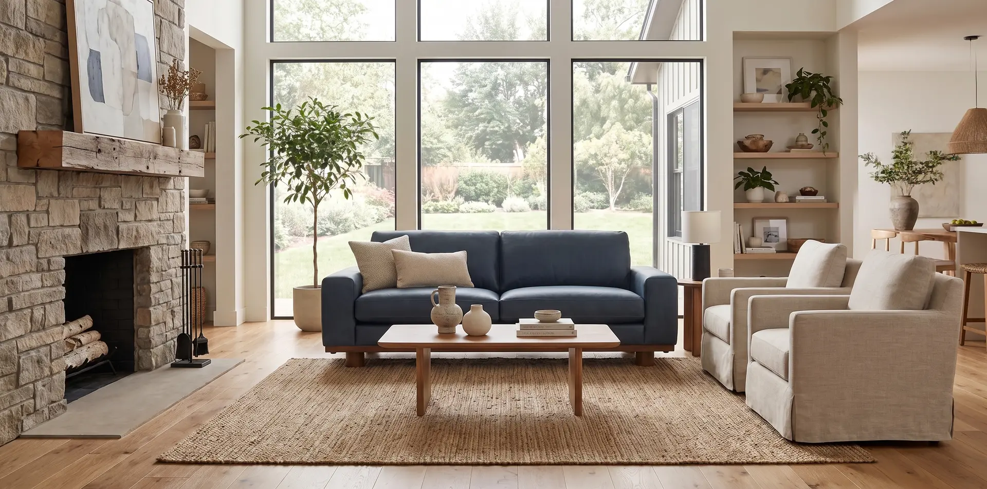 Astaire Vintage Blue Italian Leather Sofa-9