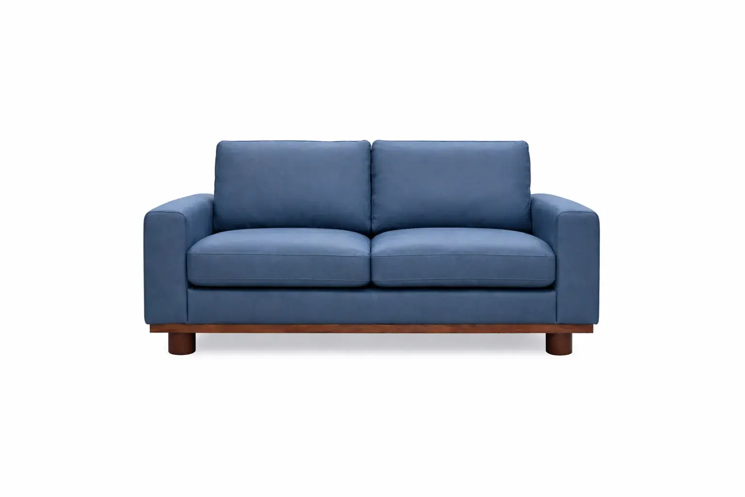 Astaire Vintage Blue Italian Leather Loveseat-1