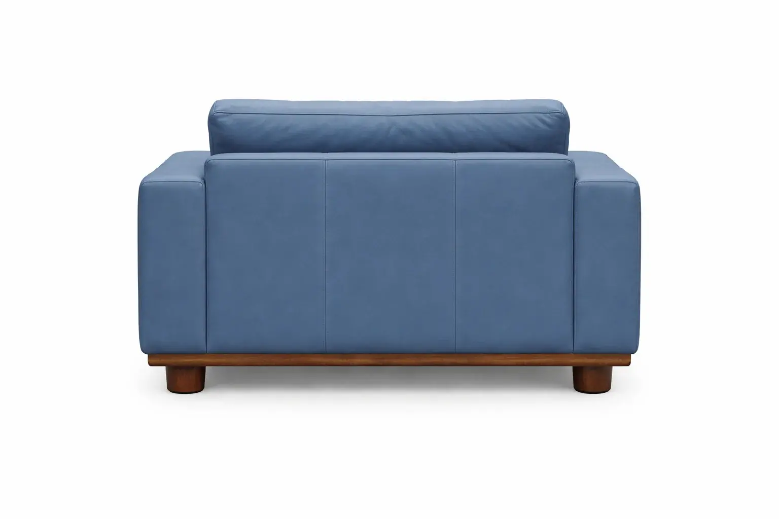 Astaire Vintage Blue Italian Leather Oversized Chair-3