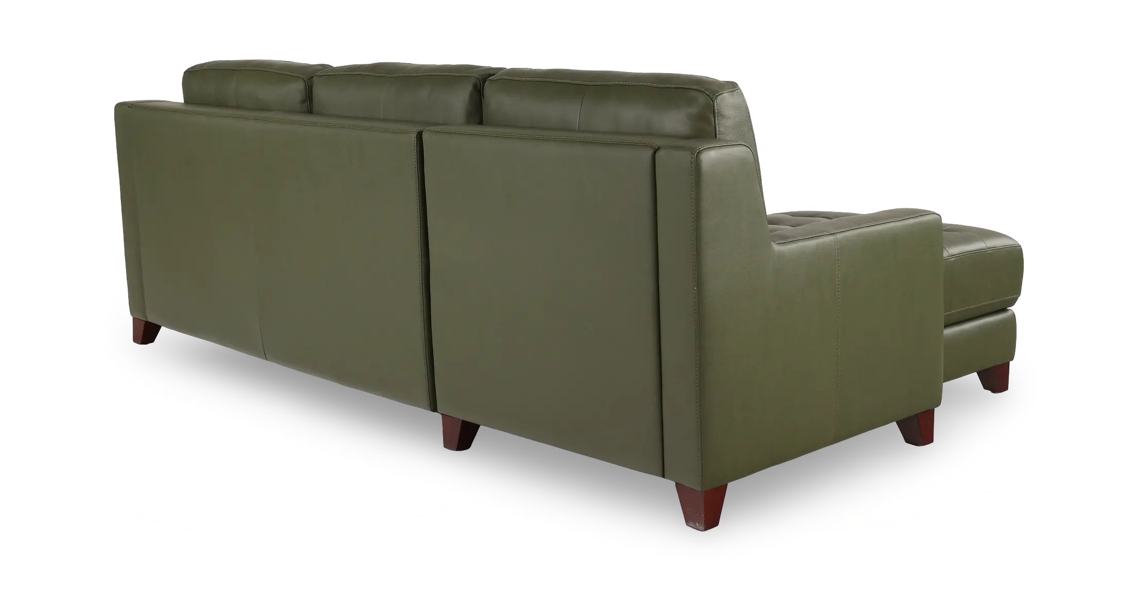 Salerno Moss Green Leather Sofa Sleeper with Left-Arm Facing Storage Chaise-8