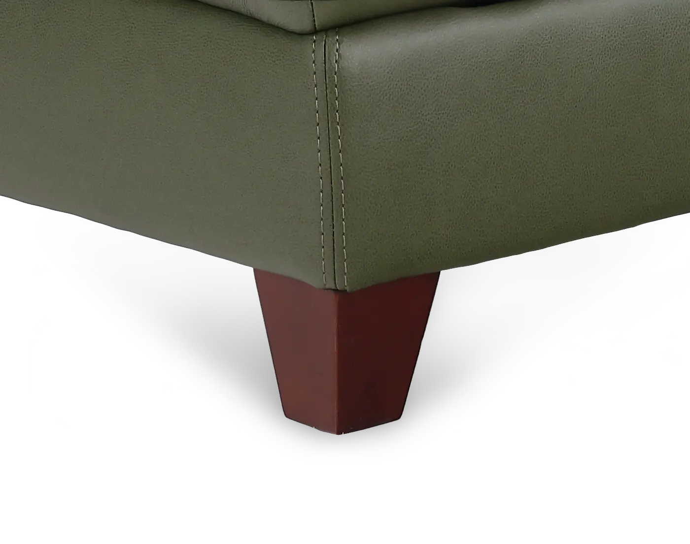 Salerno Moss Green Leather Sofa Sleeper with Left-Arm Facing Storage Chaise-9