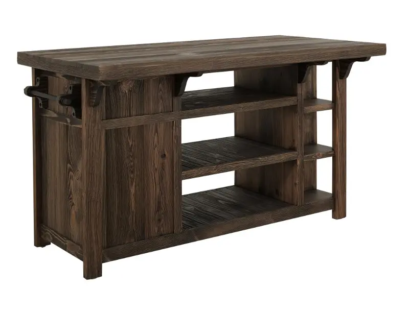 Dutton Distressed Brown Kitchen Island