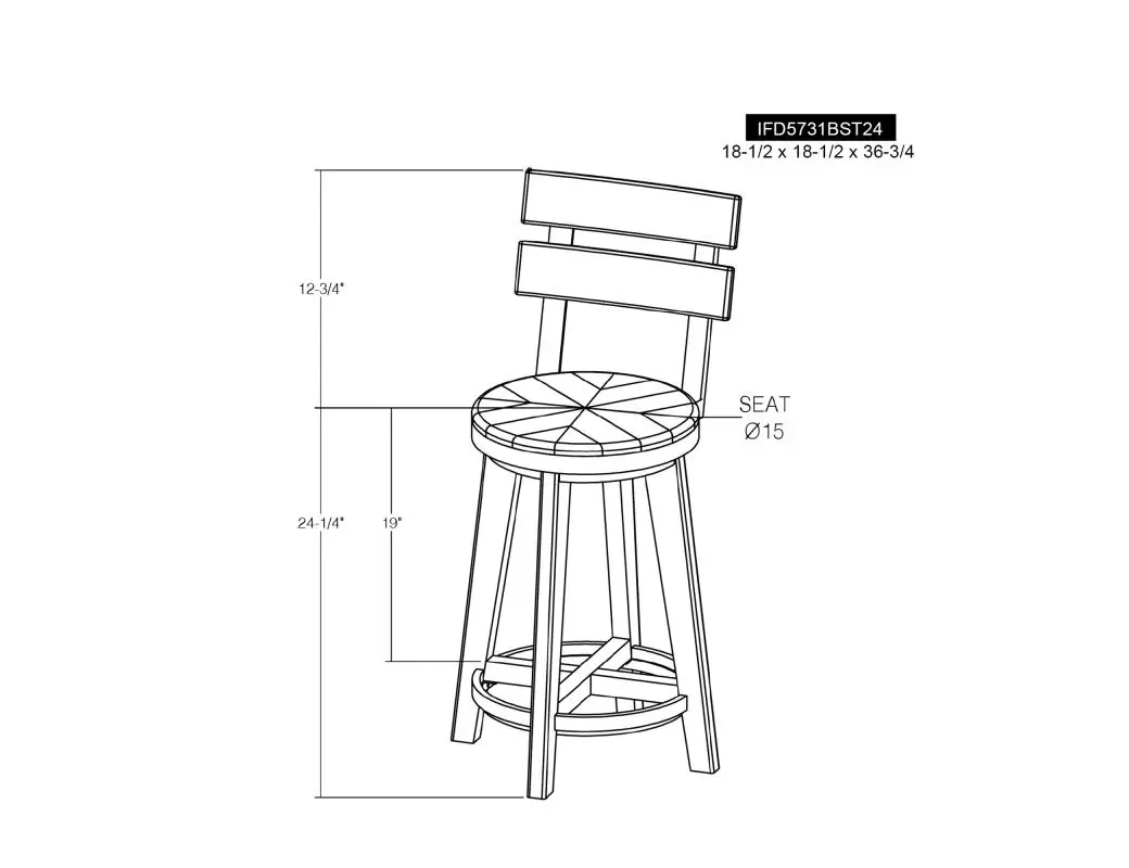Dutton Distressed Brown 24 Bar Stool-3