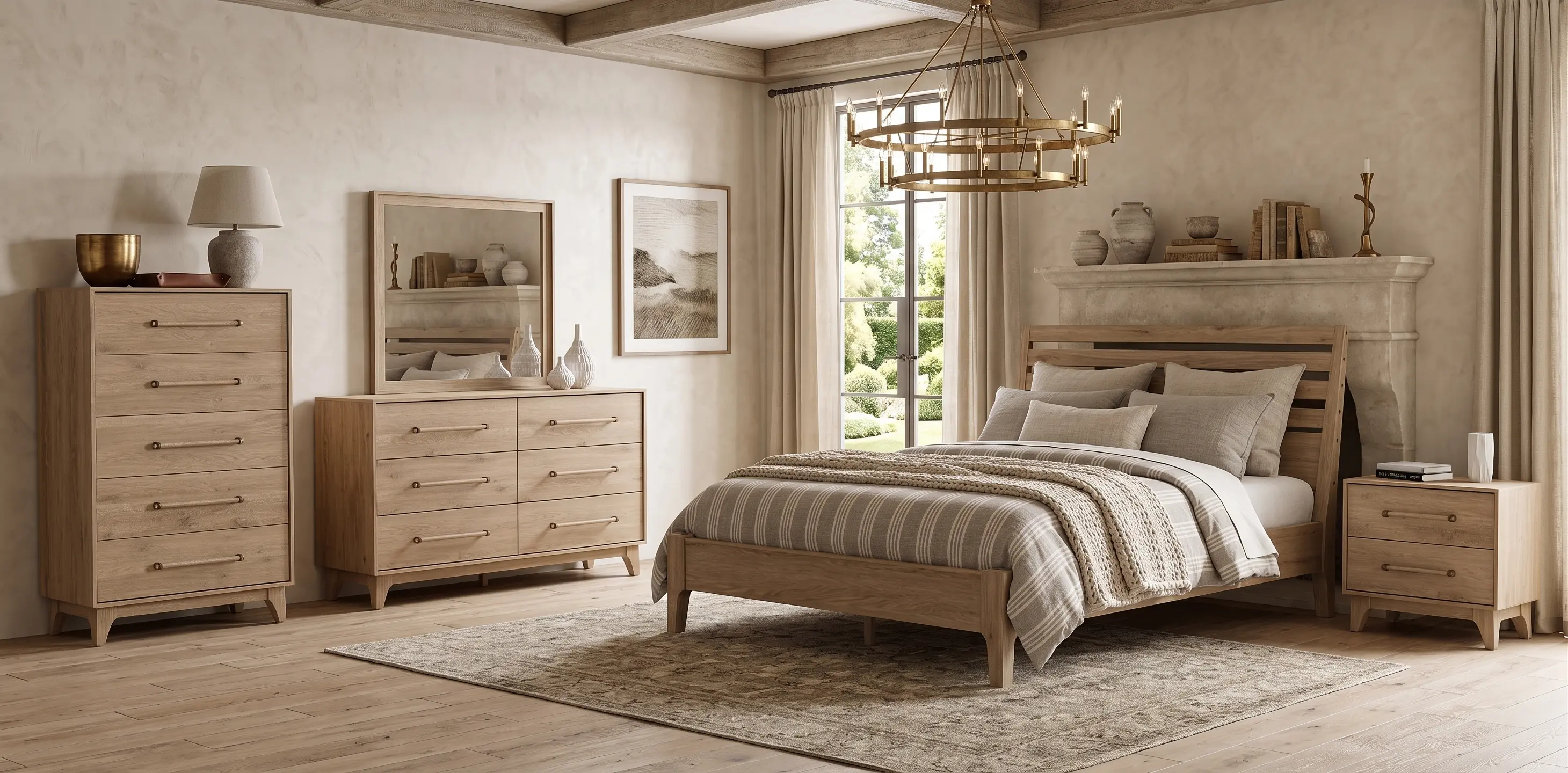 C8811A-BED6/6 Dovetail Natural King Bed-1