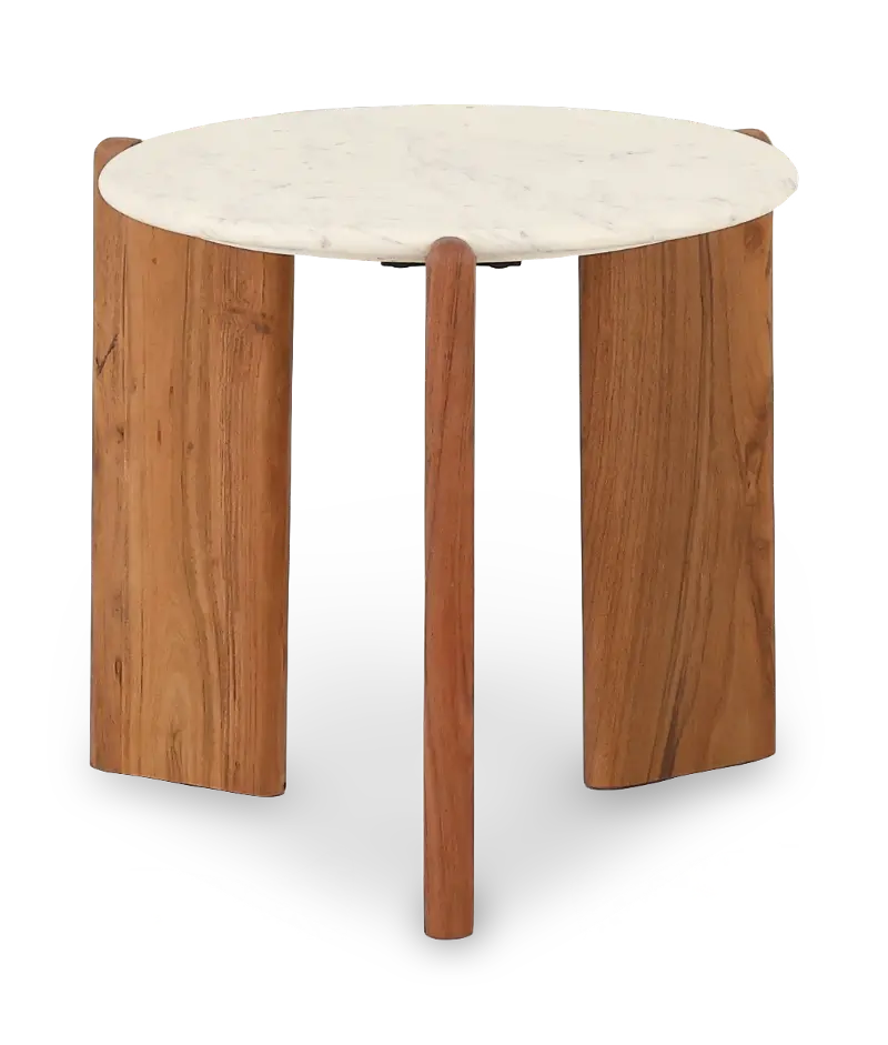 Hepburn White Marble End Table