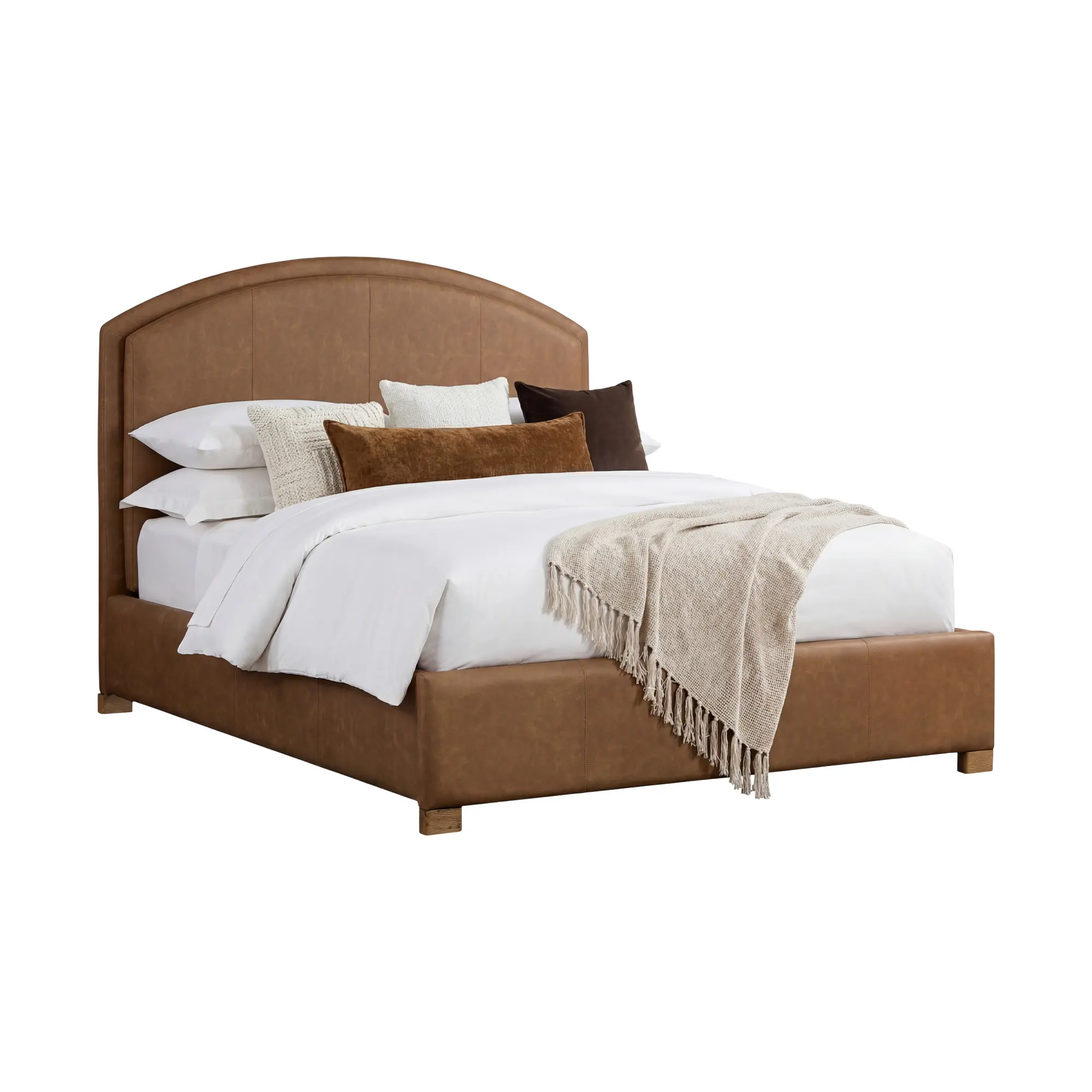 Jackson Caramel Brown Upholstered Queen Bed-1