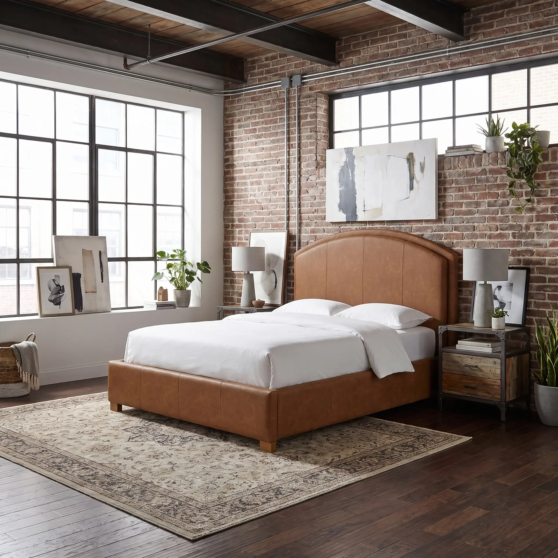 Jackson Caramel Brown Upholstered Queen Bed-2