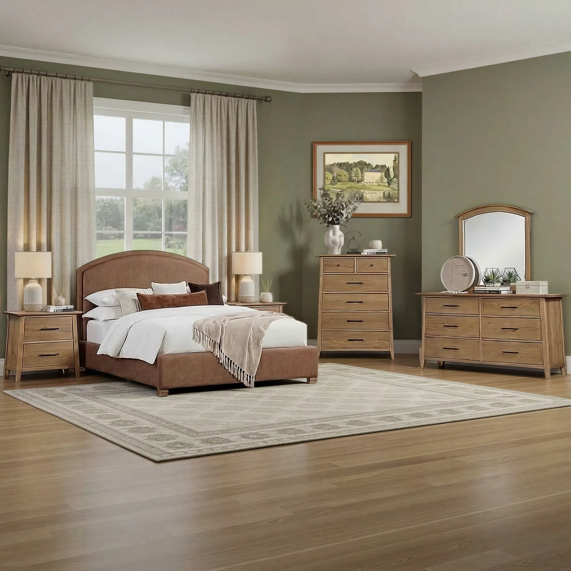 Jackson Caramel Brown Upholstered Queen Bed-9