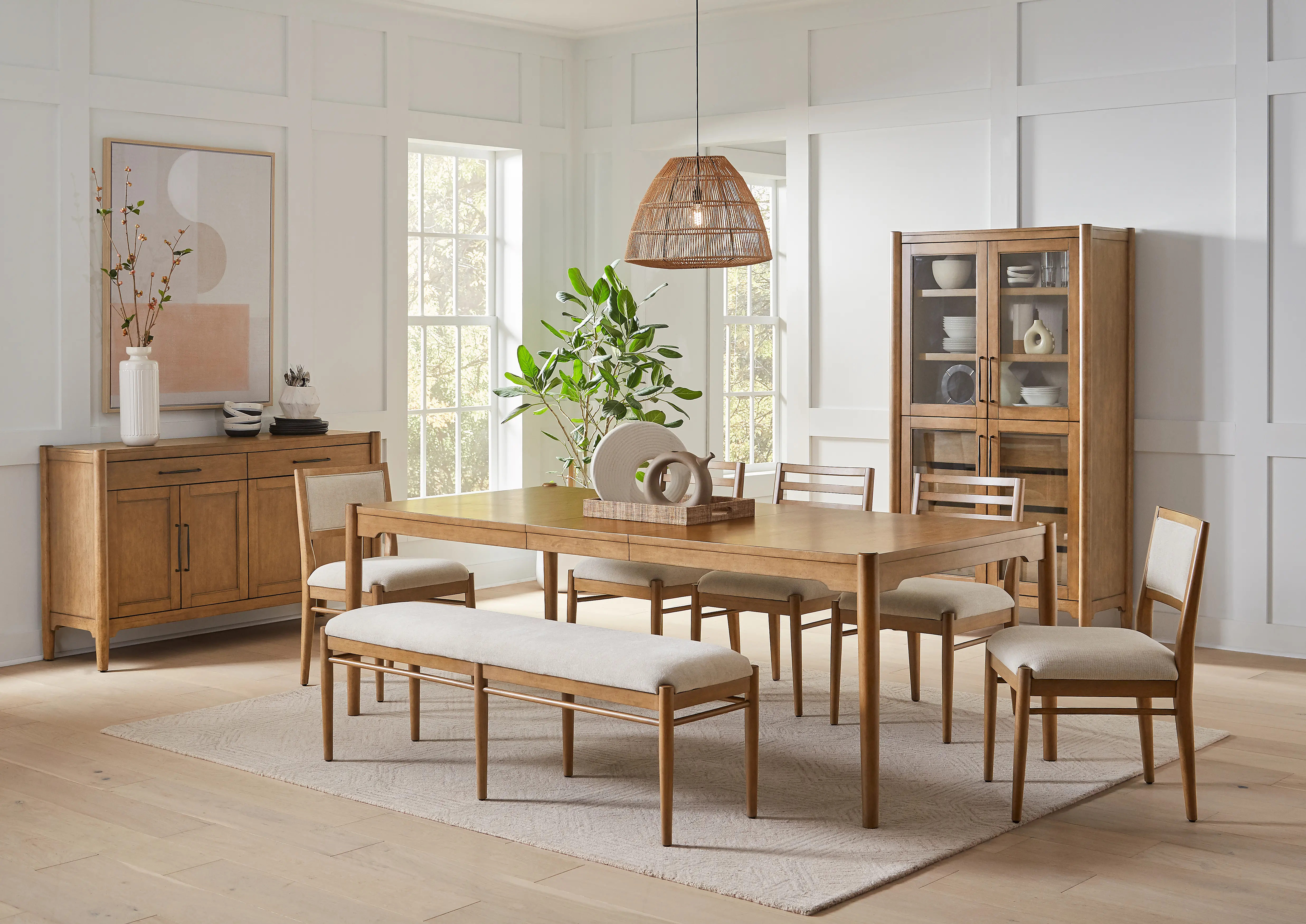 Lachlan Sienna Brown Upholstered Dining Bench-2