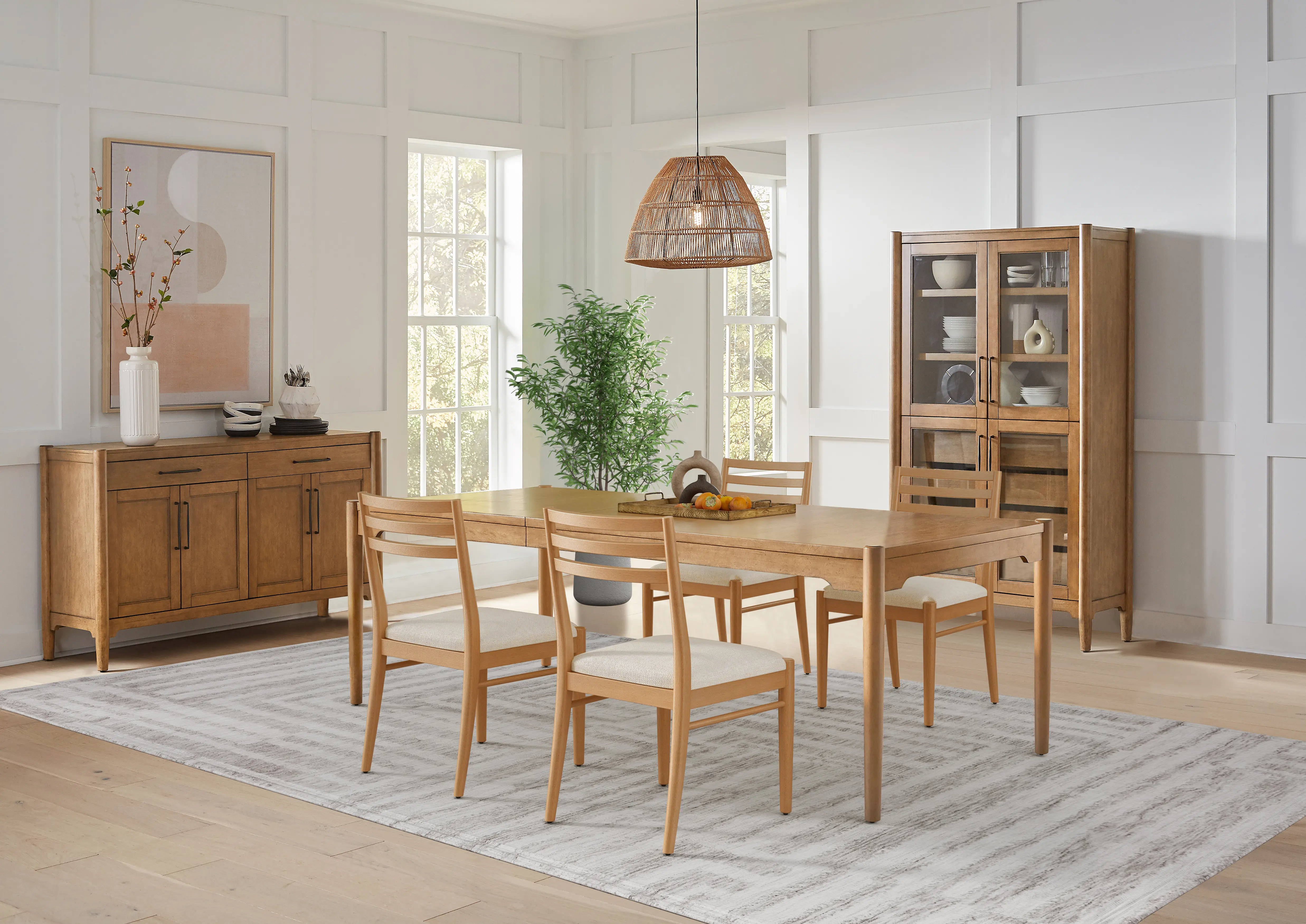 Lachlan Sienna Brown 5-Piece Extendable Dining Set-1