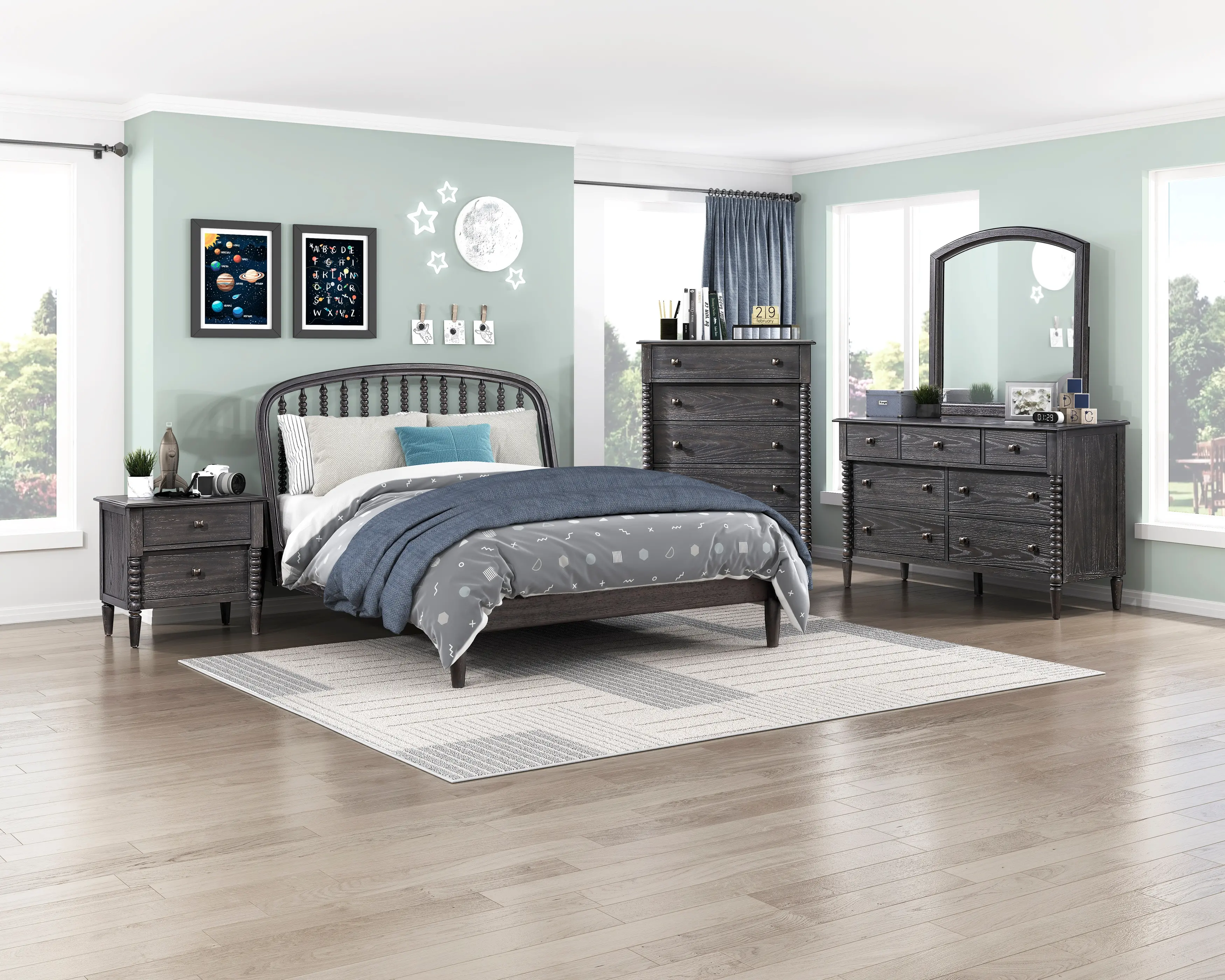 Olson Ebony Arched Full Bed-2
