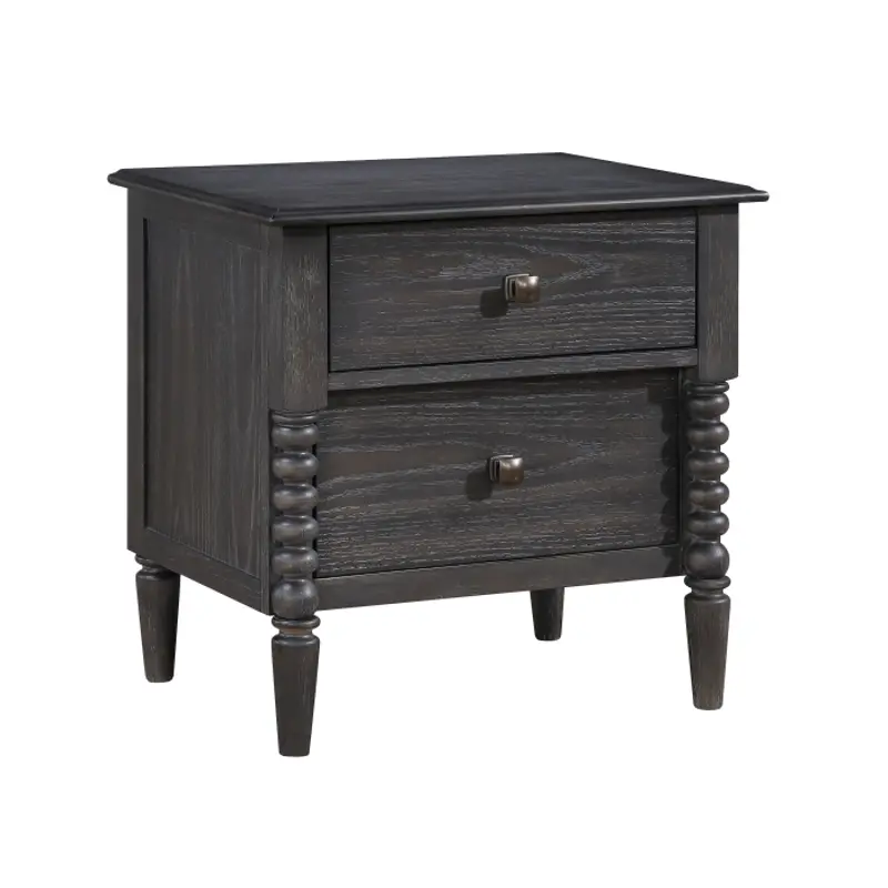 Olson Ebony 2-Drawer Spindle Leg Nightstand