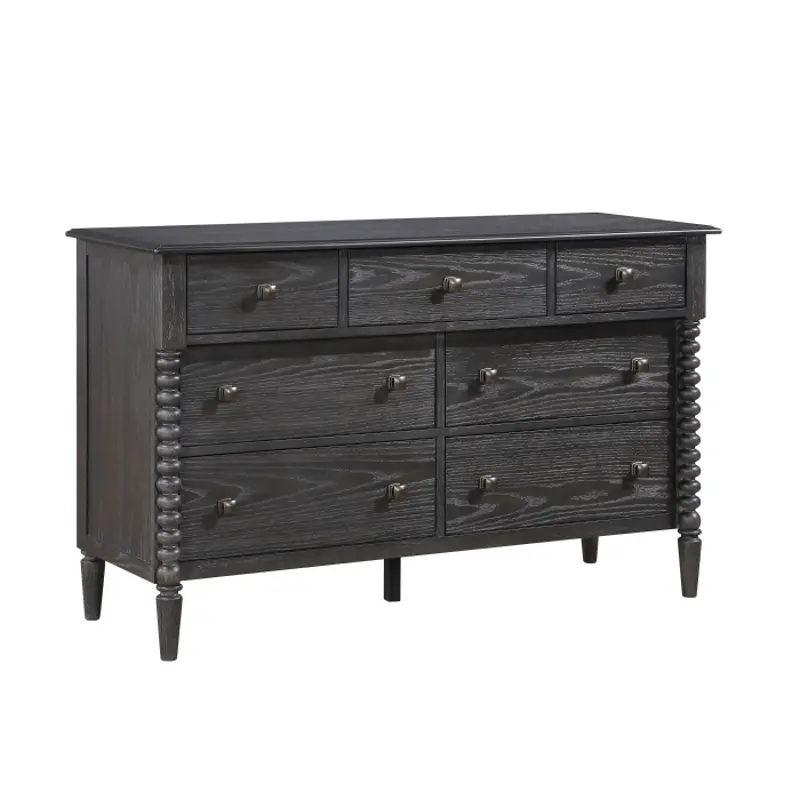 Olson Ebony 7-Drawer Spindle Leg Dresser
