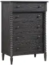 Olson Ebony 5-Drawer Spindle Leg Chest