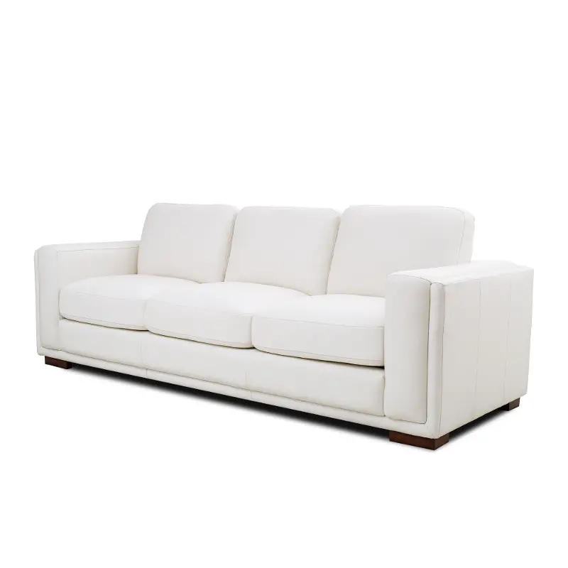 Luca Arctic White Leather Sofa