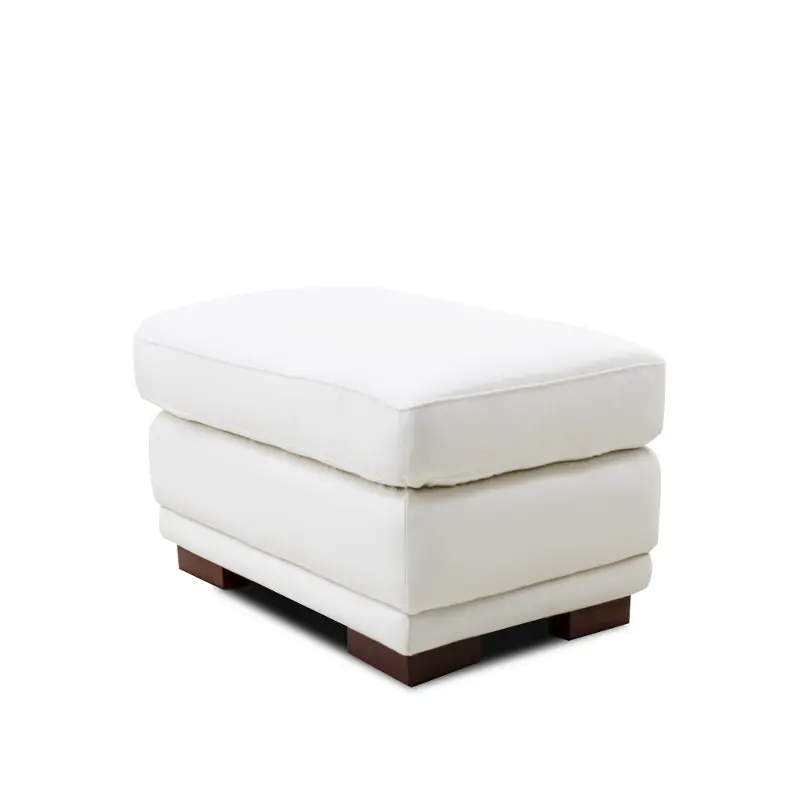 Luca Arctic White Leather Ottoman