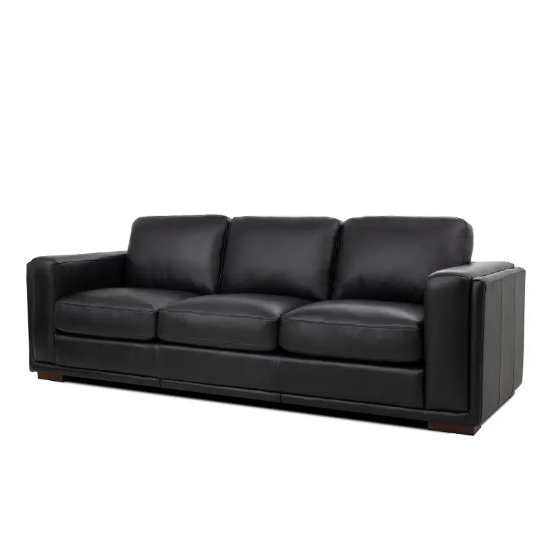 Luca Midnight Black Leather Sofa