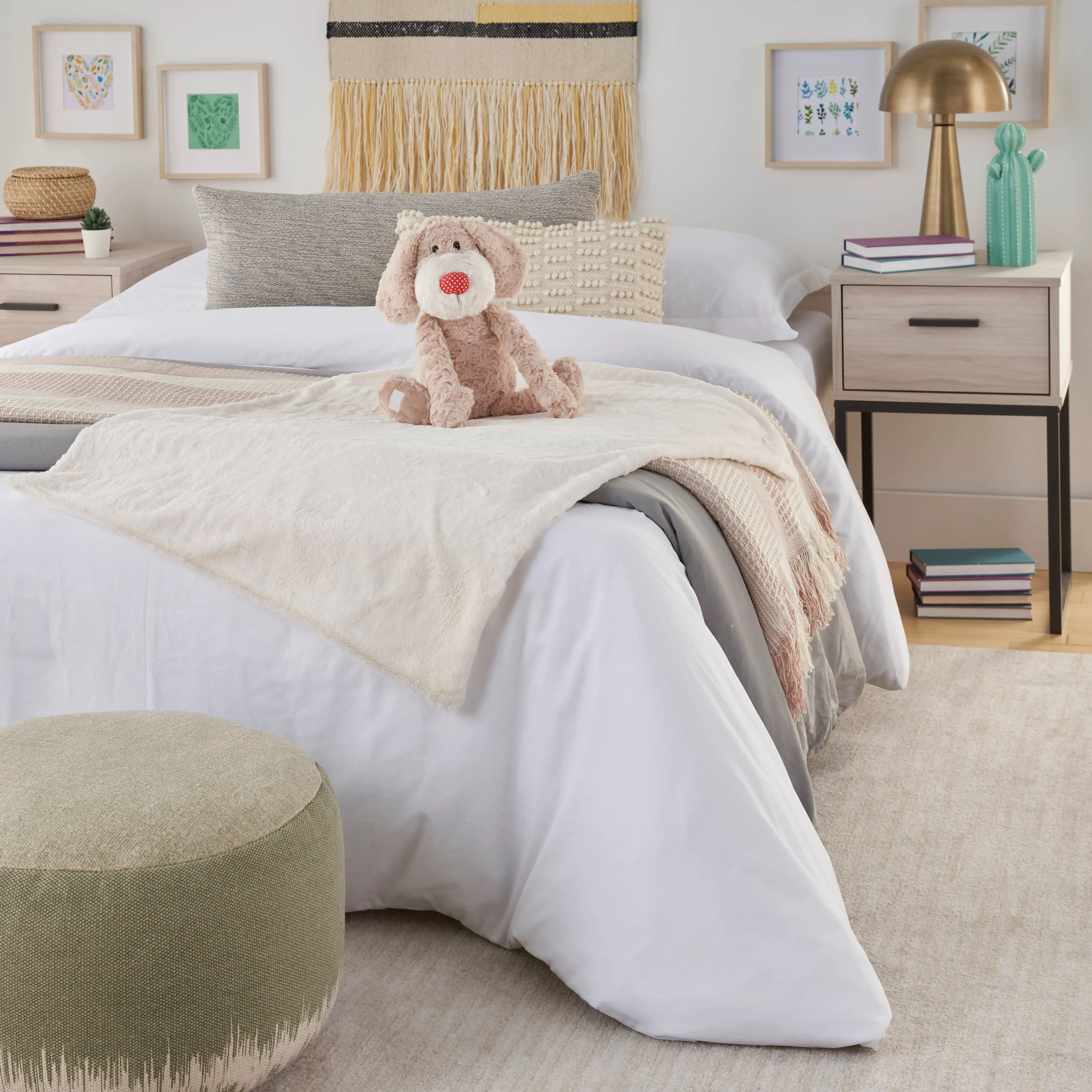 N1460 Ivory Plush Animal Dog-2