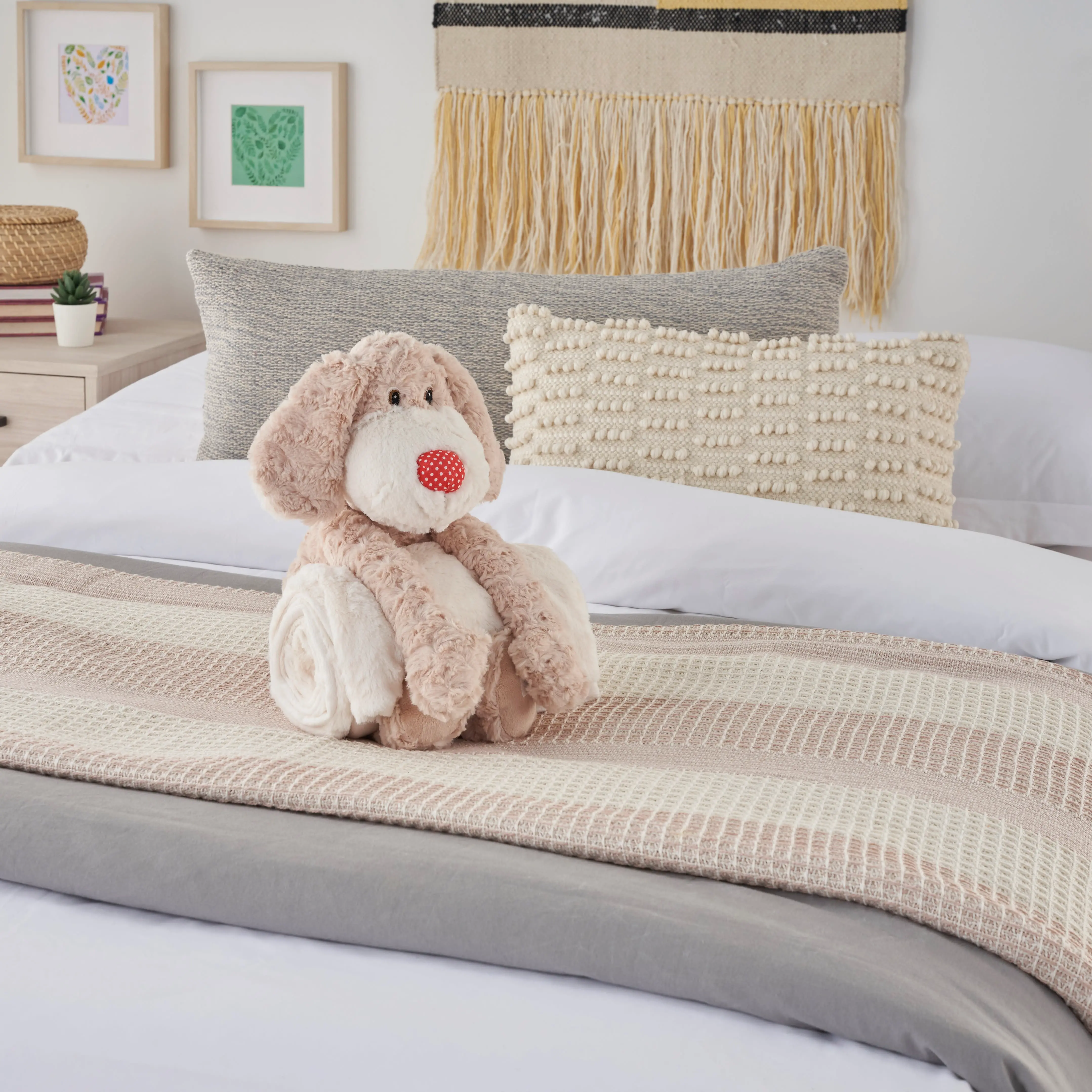 N1460 Ivory Plush Animal Dog-5