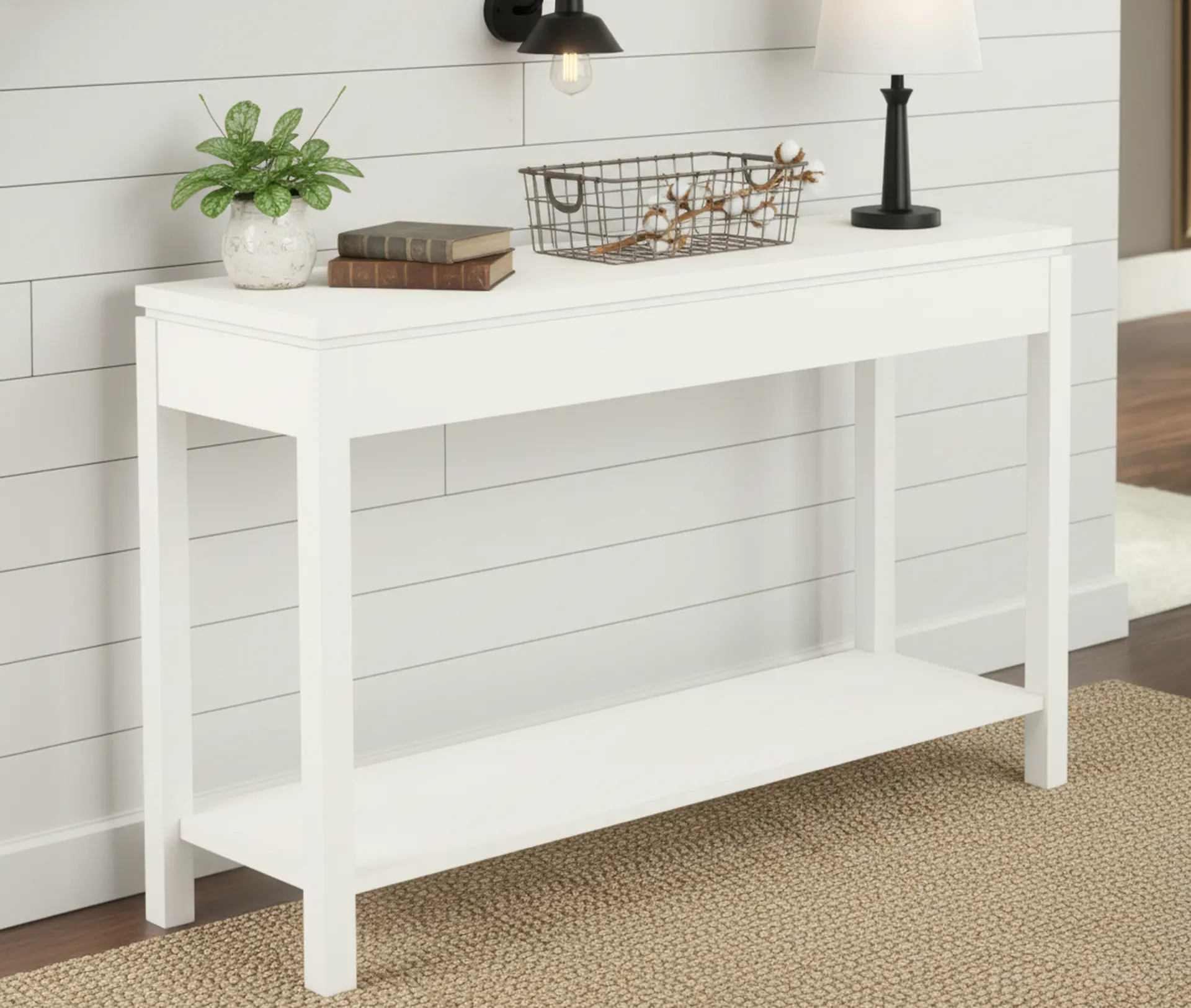 2 West White Sofa Table-2