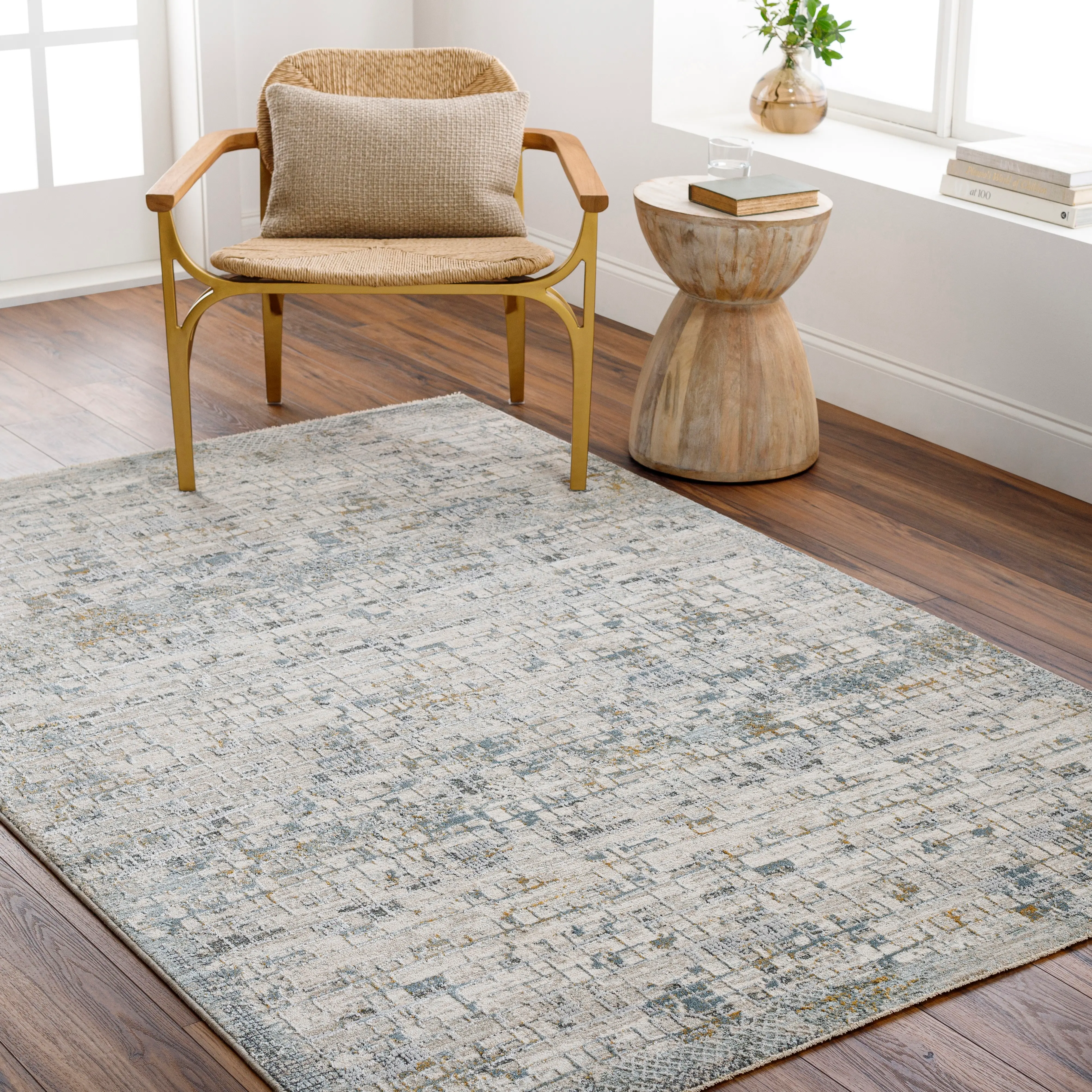 DRE2304-575 Dresden 5 x 8 Beige and Gray Area Rug-2