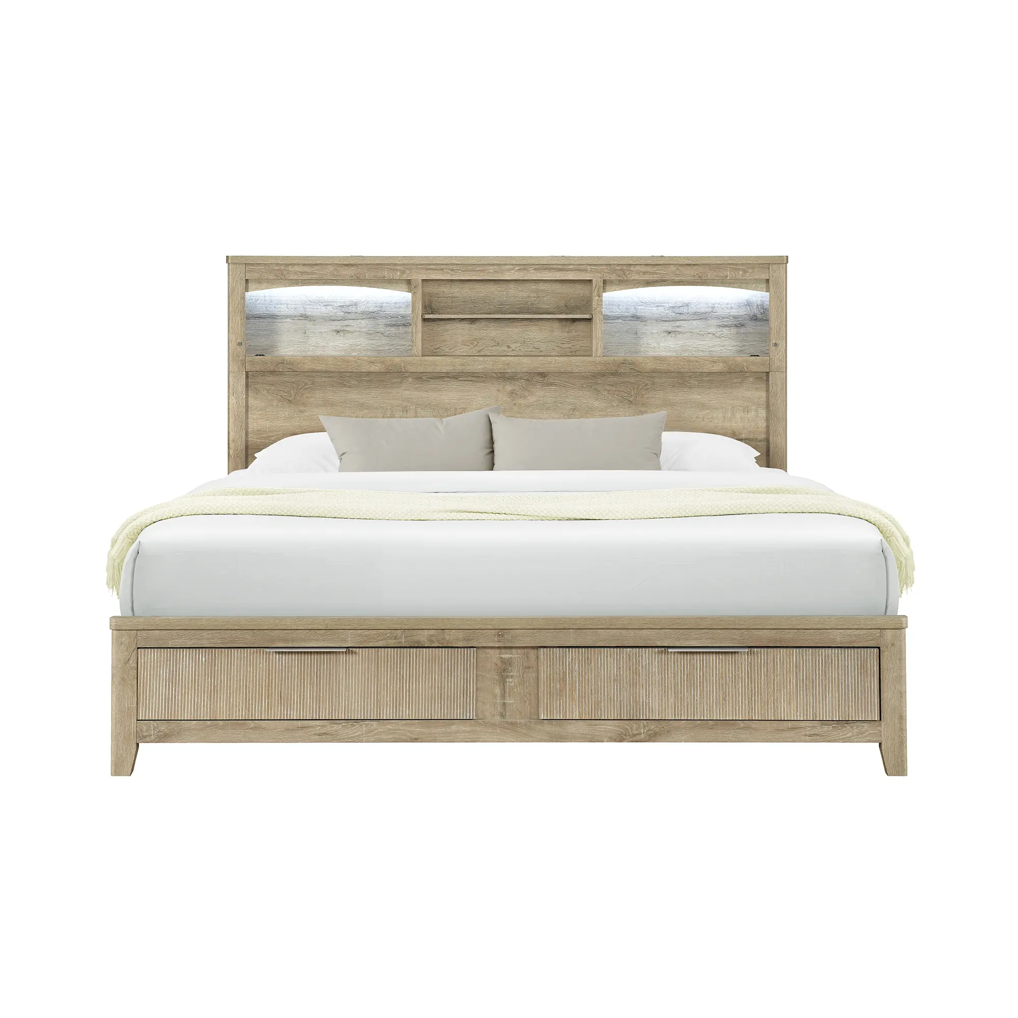 Wesley Natural Oak Full Storage Bed-2