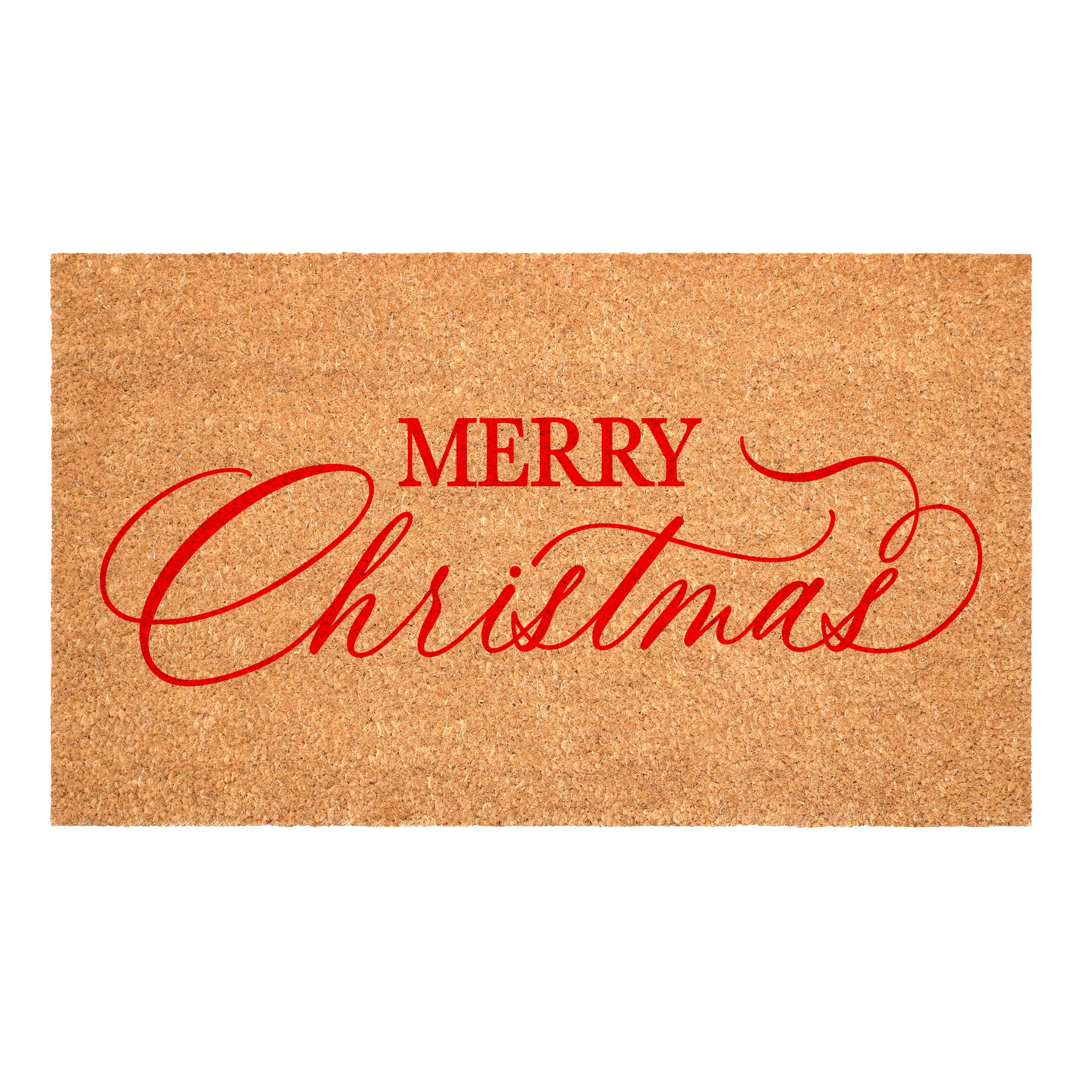 117232436 Red Christmas Calligraphy Doormat-1