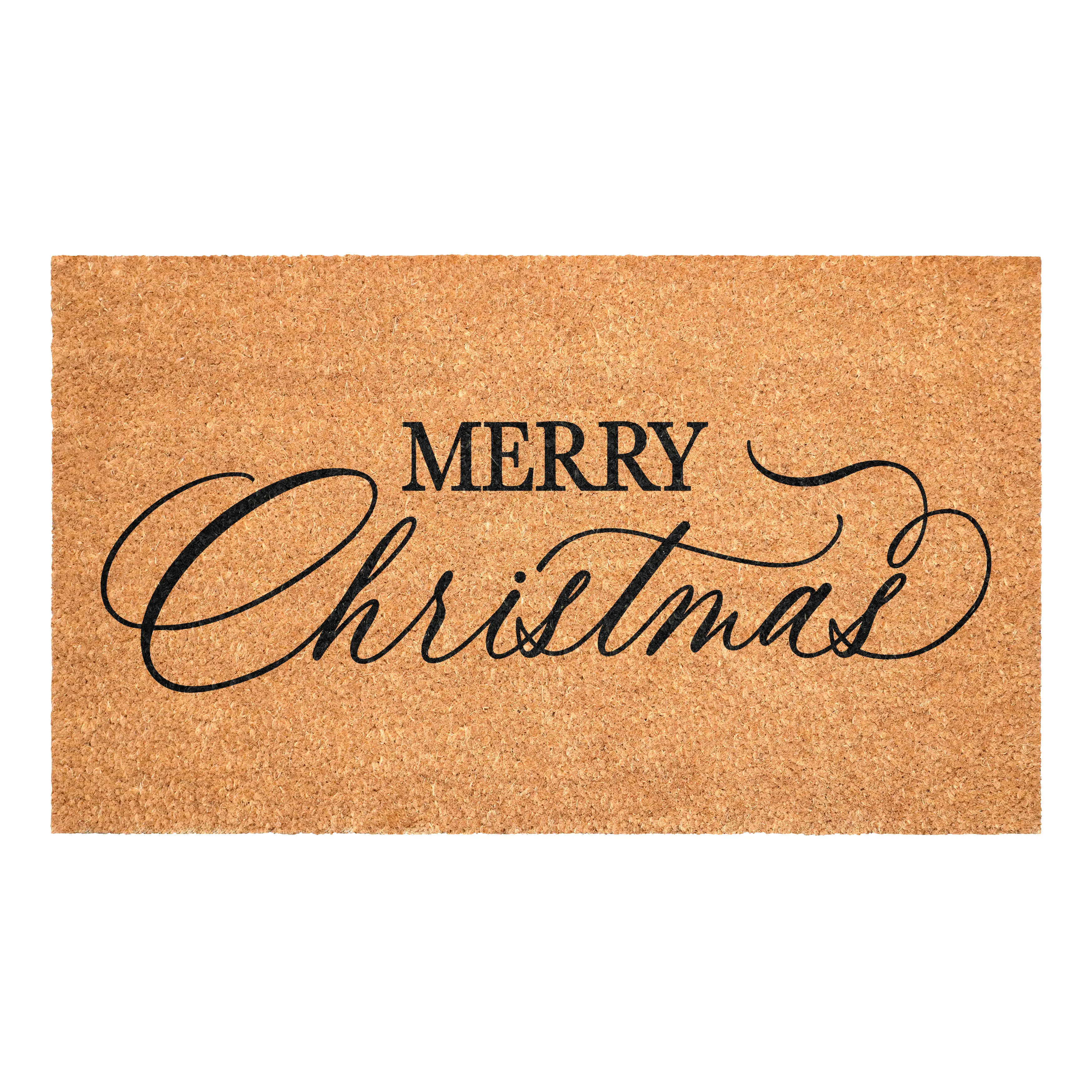 117252436 Black Christmas Calligraphy Doormat-1