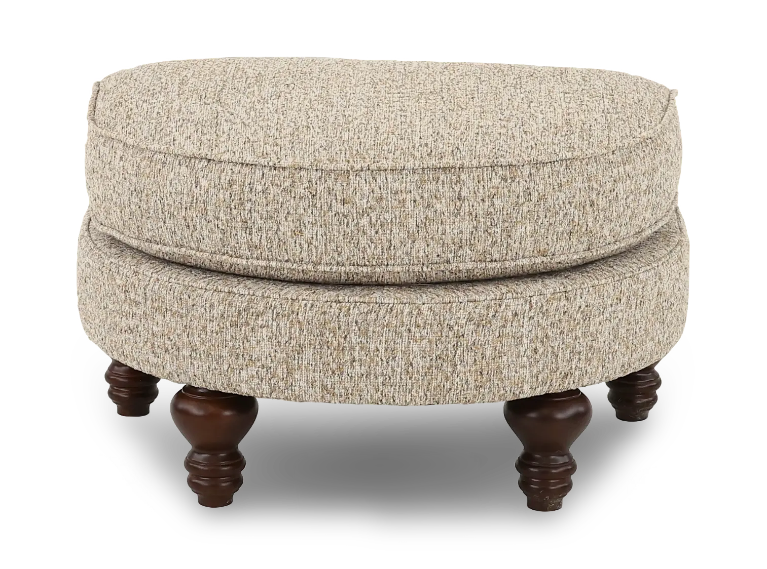 Della Birch Beige Half-Round Ottoman-1