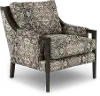 Devlin Gray Distressed Medallion Print Accent Chair