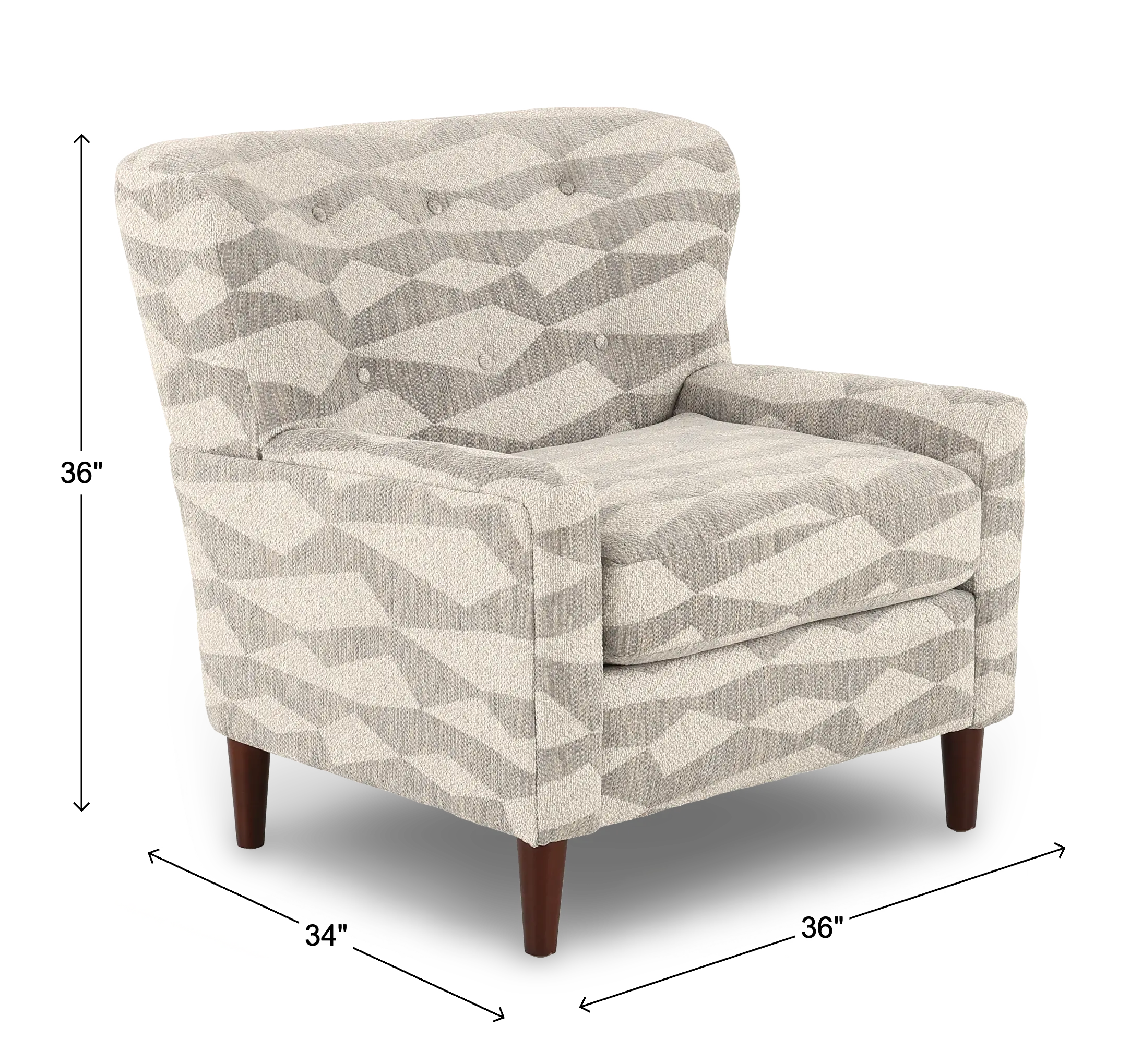 Cash Gray Geometric Accent Chair-3