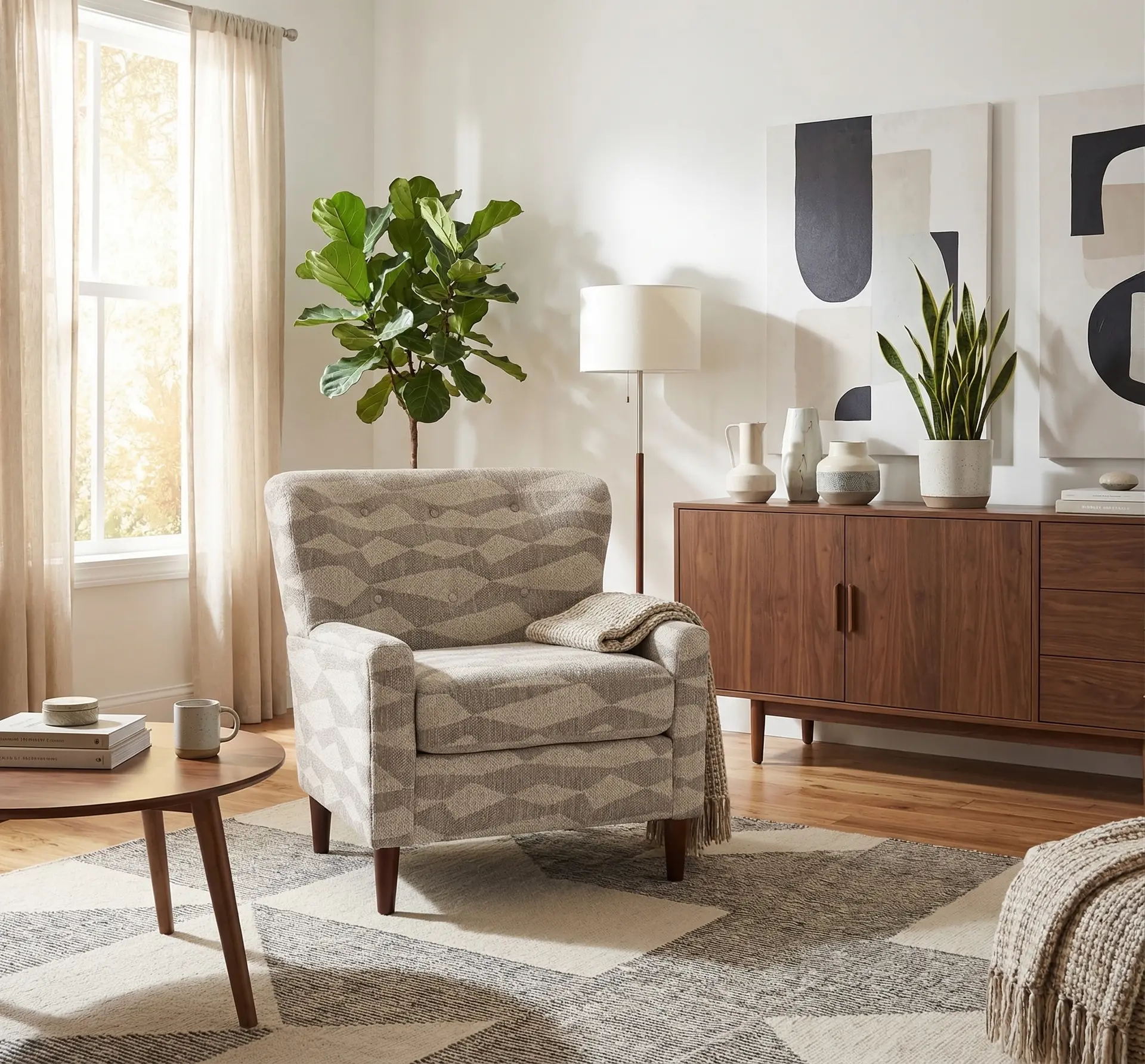 Cash Gray Geometric Accent Chair-9